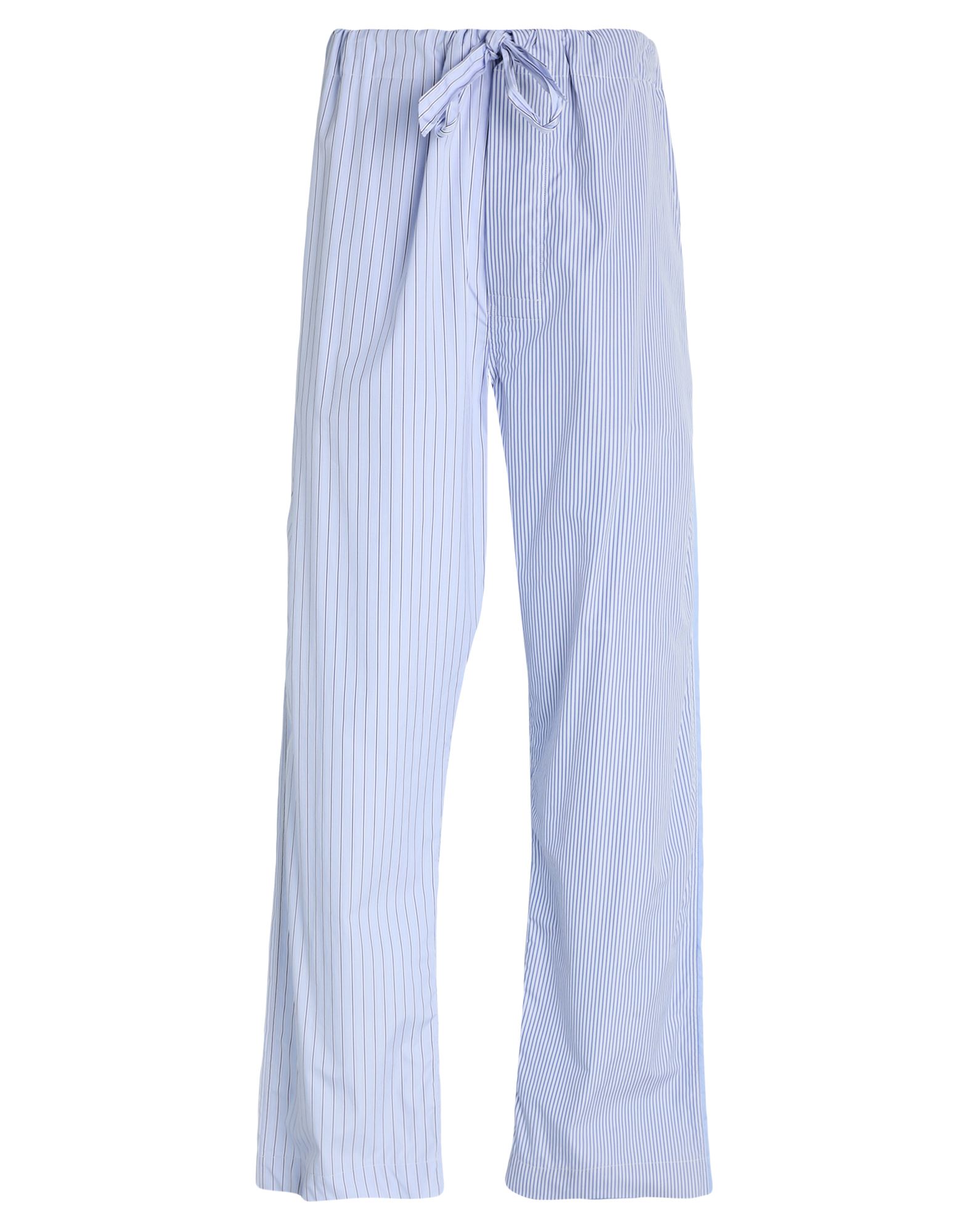 캐주얼 팬츠, 포플린, 스트라이프, 장식 부착 없음, 하이 웨이스트, 드로스트링 웨이스트, 테이퍼드 레그, 컴포트 핏, 버튼 여밈, 슬릿 포켓, 세탁기로 세탁, 표백 금지, 건조기 사용불가, 동물성 비섬유 자재 함유. 이미지