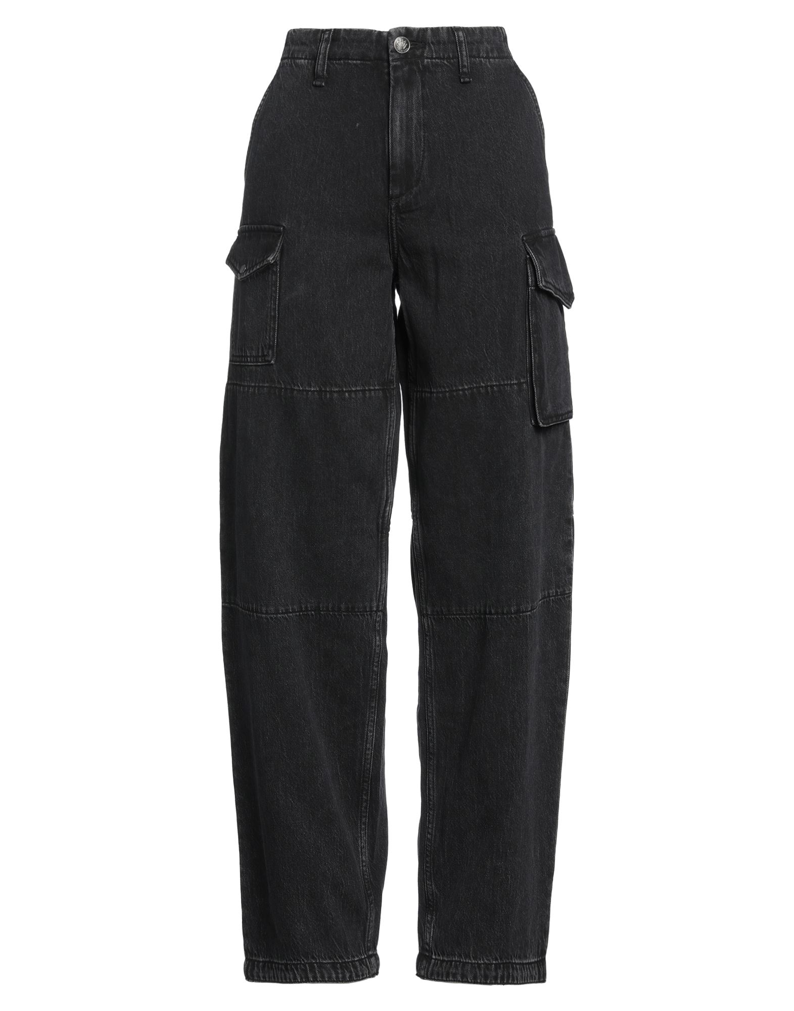 데님 카고 팬츠, 데님, 솔리드 컬러, 장식 부착 없음, 컬러 워싱, 하이 웨이스트, 레귤러 핏, 버튼 여밈, 지퍼 여밈, 멀티 포켓, 세탁기로 세탁, 표백 금지, 건조기 사용불가, 다림질 금지, 이 브랜드는 사이즈가 크게 나옵니다. 이미지