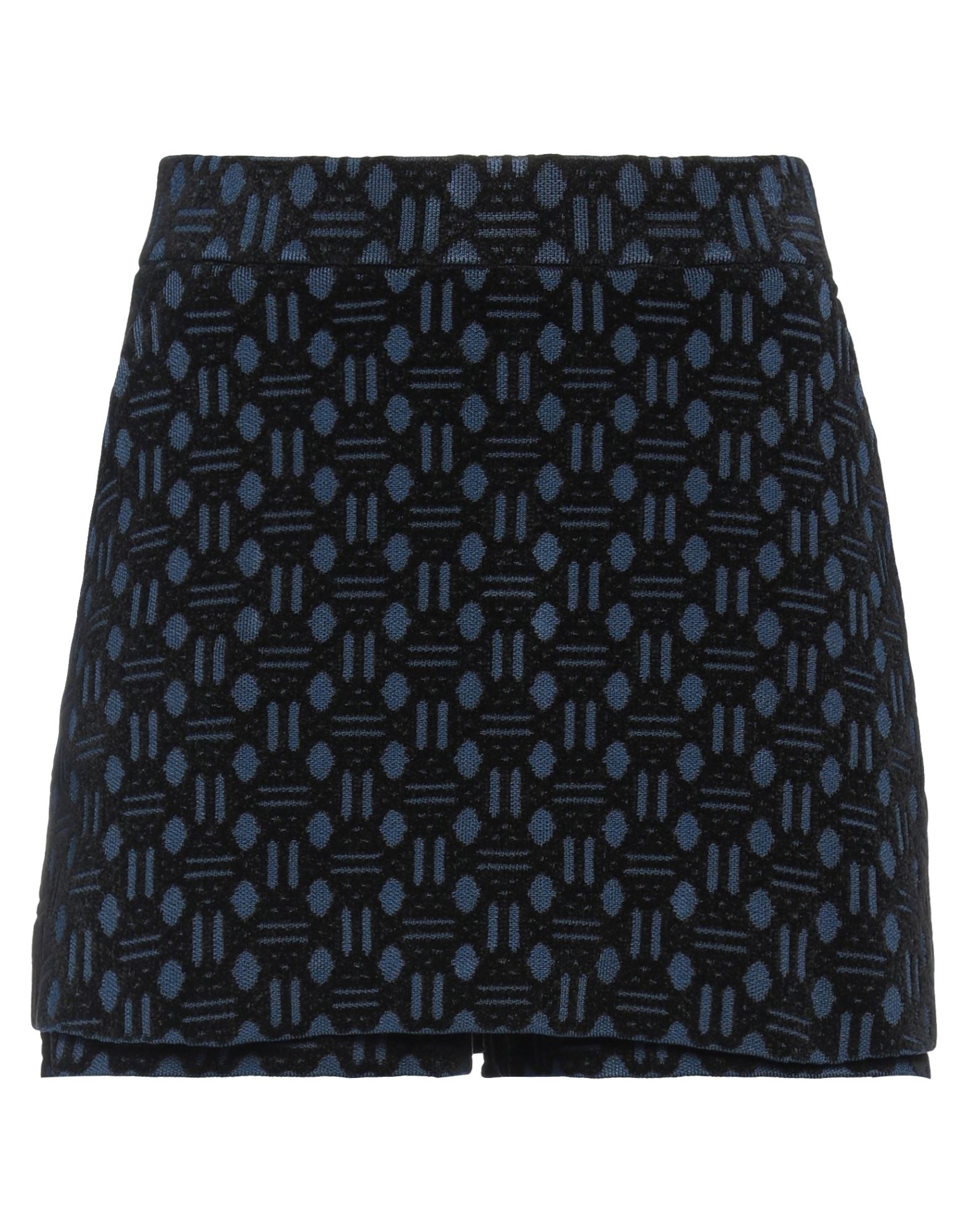 디바이디드 스커트, 니트 소재, 브러시드 펠트, 라이트웨이트 니트, 장식 부착 없음, 투톤 패턴, 하이 웨이스트, 엘라스틱 웨이스트라인, 지퍼 여밈, 멀티 포켓, 전문 세탁 또는 드라이클리닝, 표백 금지, 건조기 사용불가. 이미지