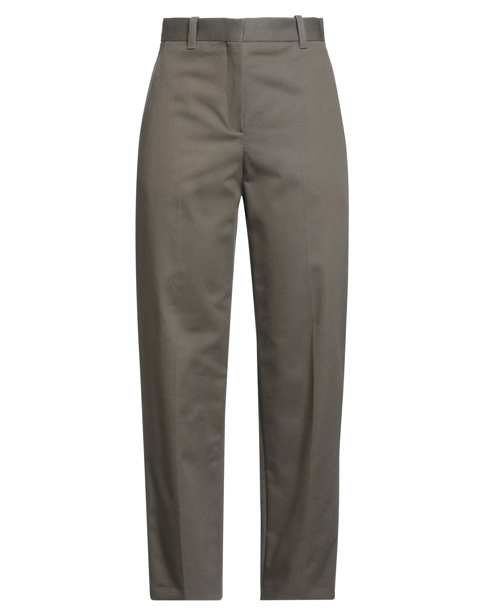 스트레이트 레그 팬츠, 트윌, 솔리드 컬러, 브랜드 로고, 하이 웨이스트, 벨트 루프, 레귤러 핏, 안감없음, 지퍼 여밈, 멀티 포켓, 세탁기 세탁 또는 드라이클리닝, 표백 금지, 건조기 사용불가. 이미지