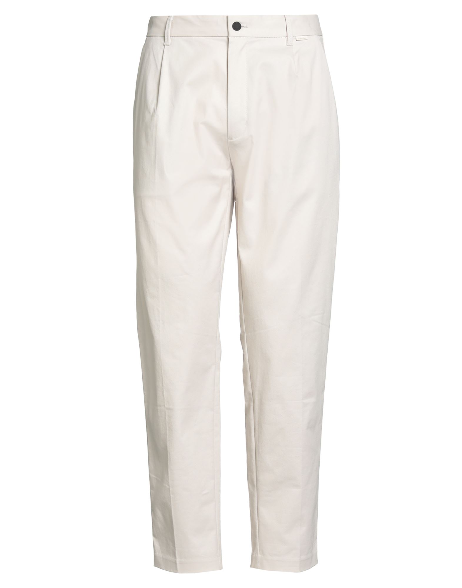 치노 팬츠, 트윌, 스트레치 패브릭, 솔리드 컬러, 브랜드 로고, 하이 웨이스트, 테이퍼드 레그, 레귤러 핏, 1 버튼, 지퍼 여밈, 슬릿 포켓, 플랩 포켓, 세탁기로 세탁, 건조기 사용가능. 이미지