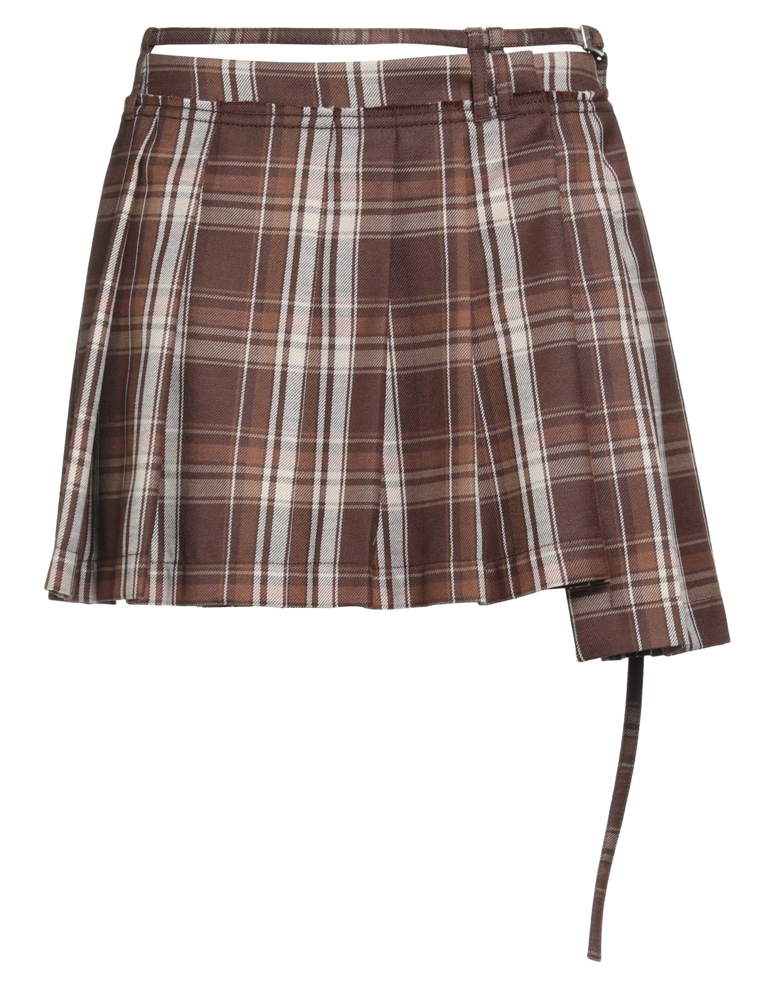 플리츠 스커트, 플란넬, 타탄체크, 벨트, 주름 가공, 벨트 루프, 스냅버튼 여밈, 드라이클리닝, 표백 금지, 건조기 사용불가. 이미지