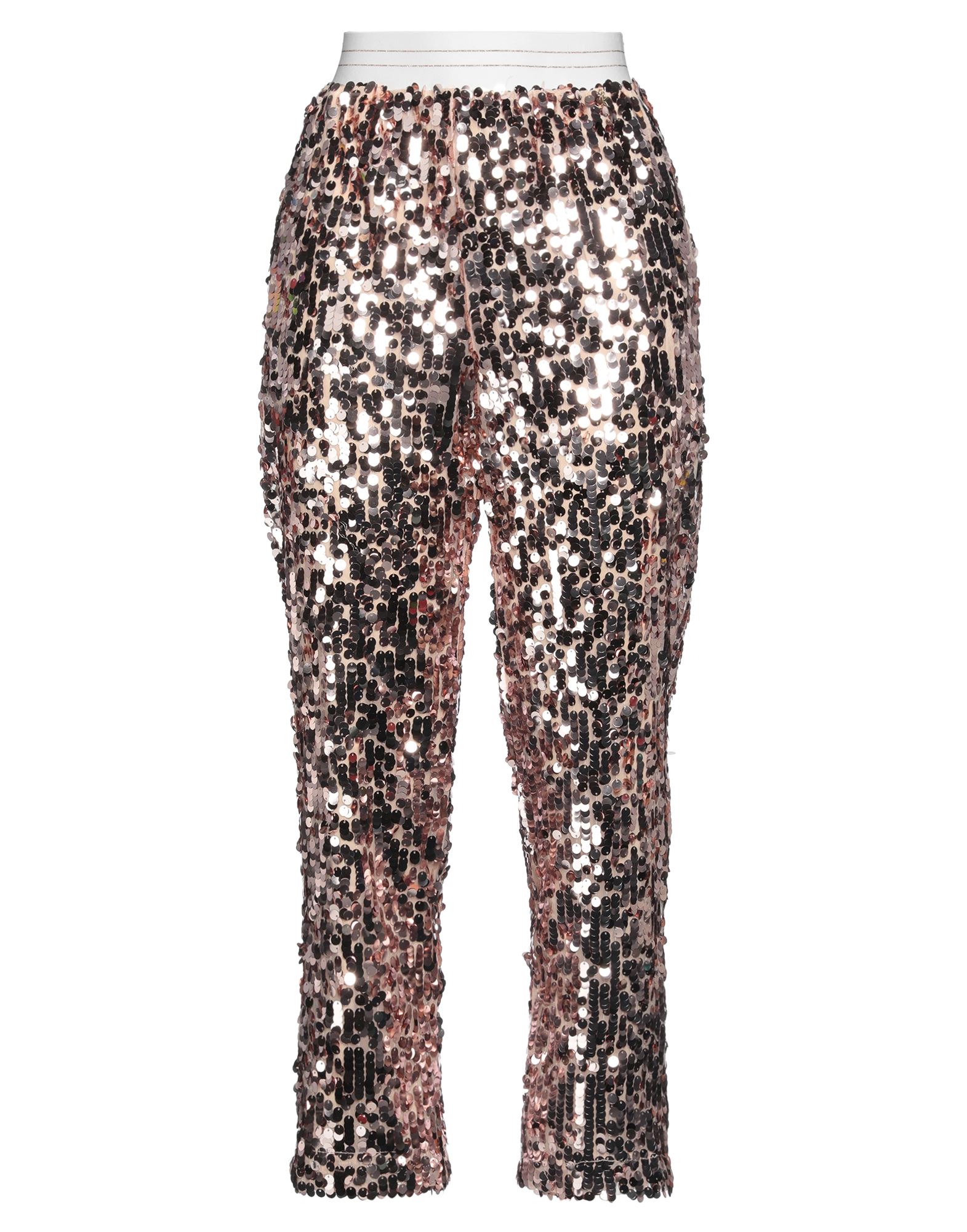 테이퍼드 팬츠, 튤, 장식 디테일 솔리드 컬러, 시퀸, 브랜드 로고, 하이 웨이스트, 엘라스틱 웨이스트라인, 레귤러 핏, 멀티 포켓, 손세탁, 표백 금지, 건조기 사용불가. 이미지