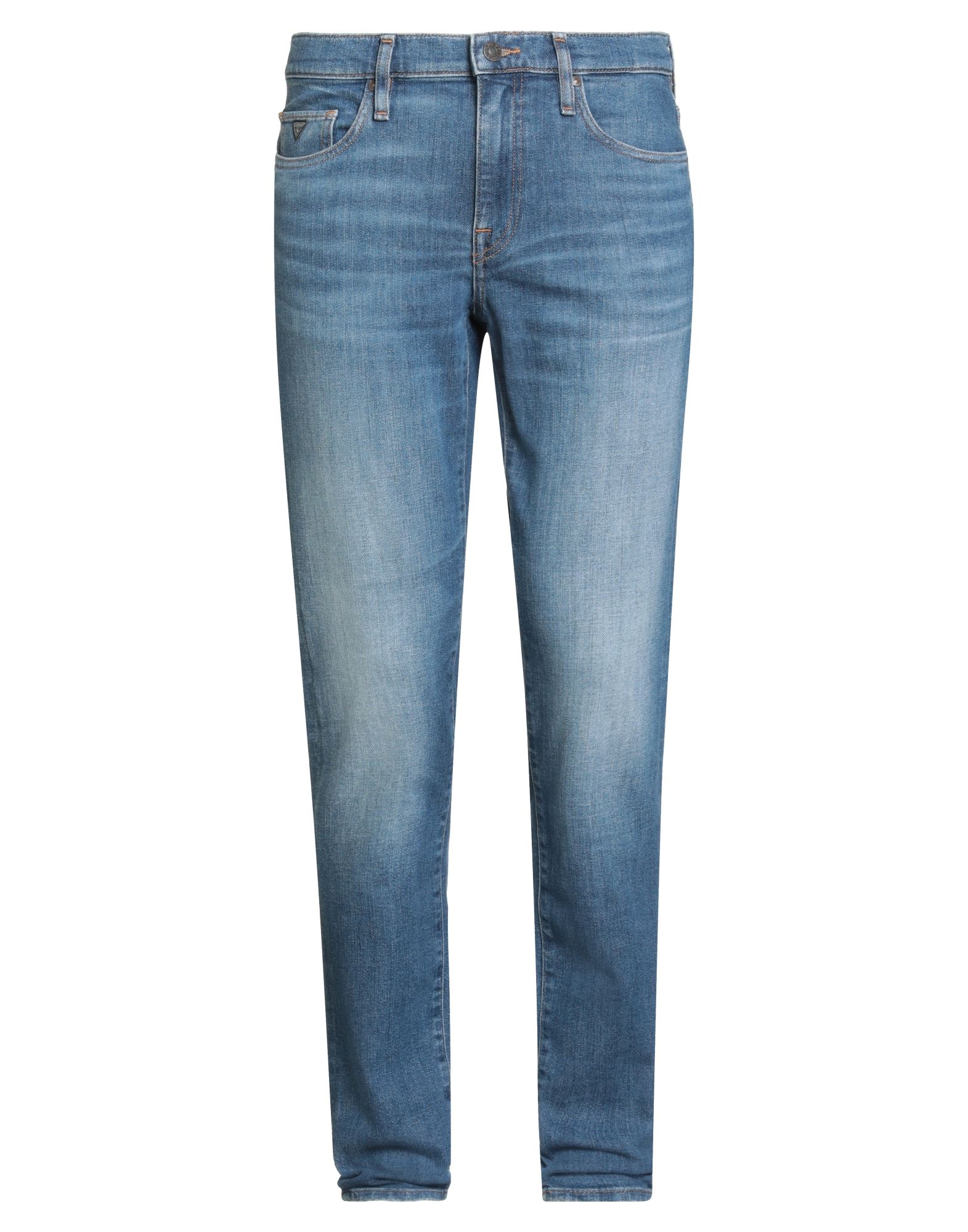 스키니 진, 데님, 바랜 효과, 스트레치 패브릭, 솔리드 컬러, 브랜드 로고, 미디엄 워싱, 노멀 웨이스트, 벨트 루프, 스키니, 타이 여밈, 1 버튼, 멀티 포켓, 세탁기로 세탁, 표백 금지, 건조기 사용불가. 이미지