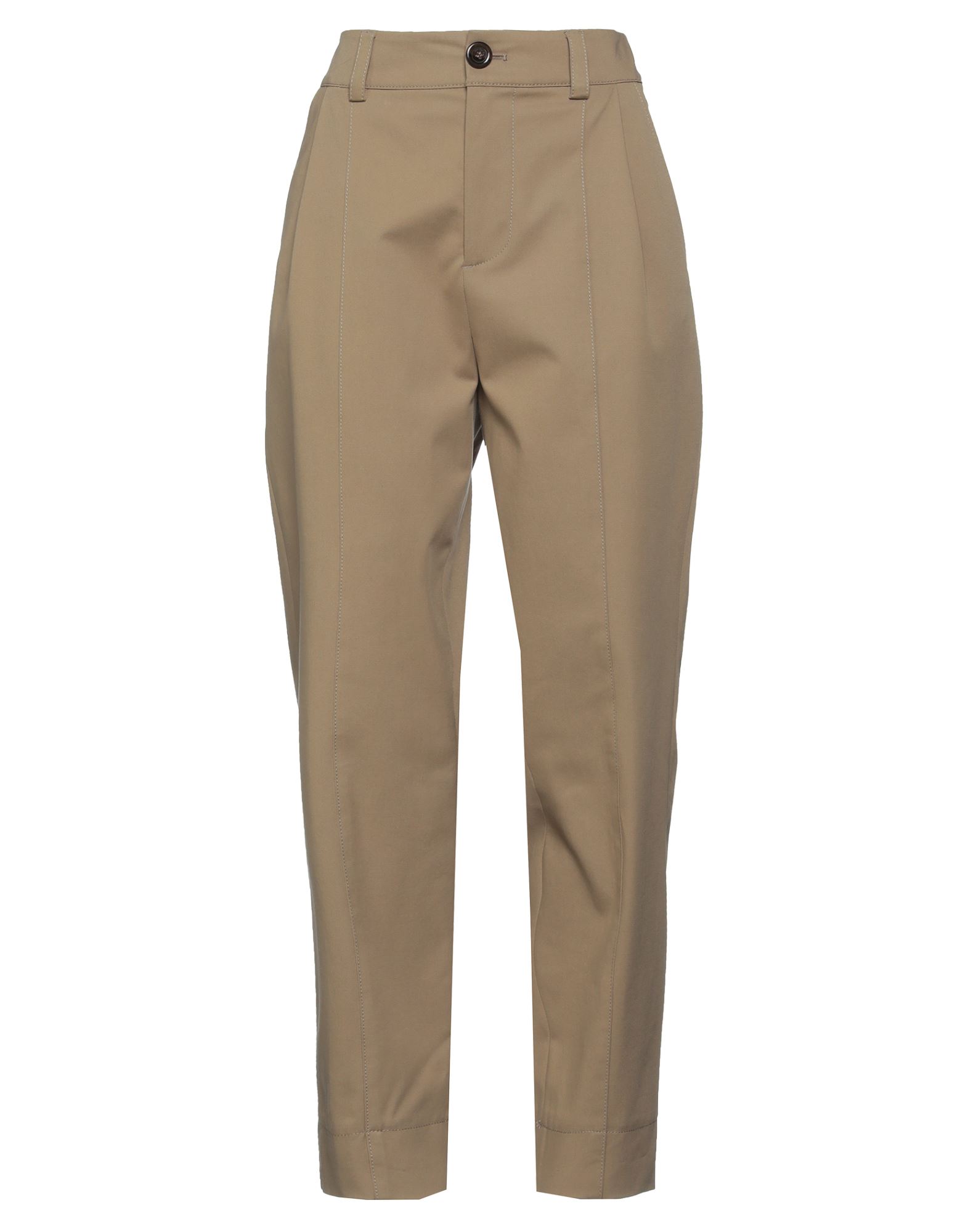 개버딘, 장식 부착 없음, 솔리드 컬러, 하이 웨이스트, 테이퍼드 레그, 레귤러 핏, 1 버튼, 지퍼 여밈, 멀티 포켓, 스트레치, 치노. 이미지