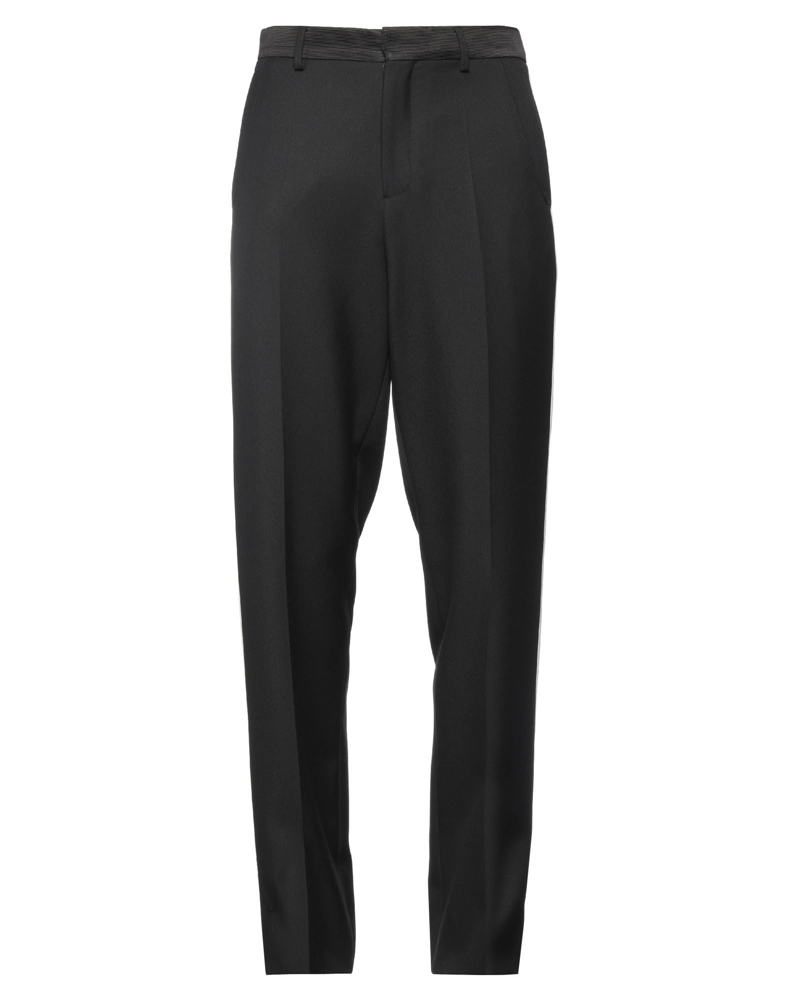 울 보일, 사이드 스트라이프, 장식 디테일 솔리드 컬러, 하이 웨이스트, 스트레이트 레그, 레귤러 핏, 안감없음, 멀티 포켓, 치노. 이미지