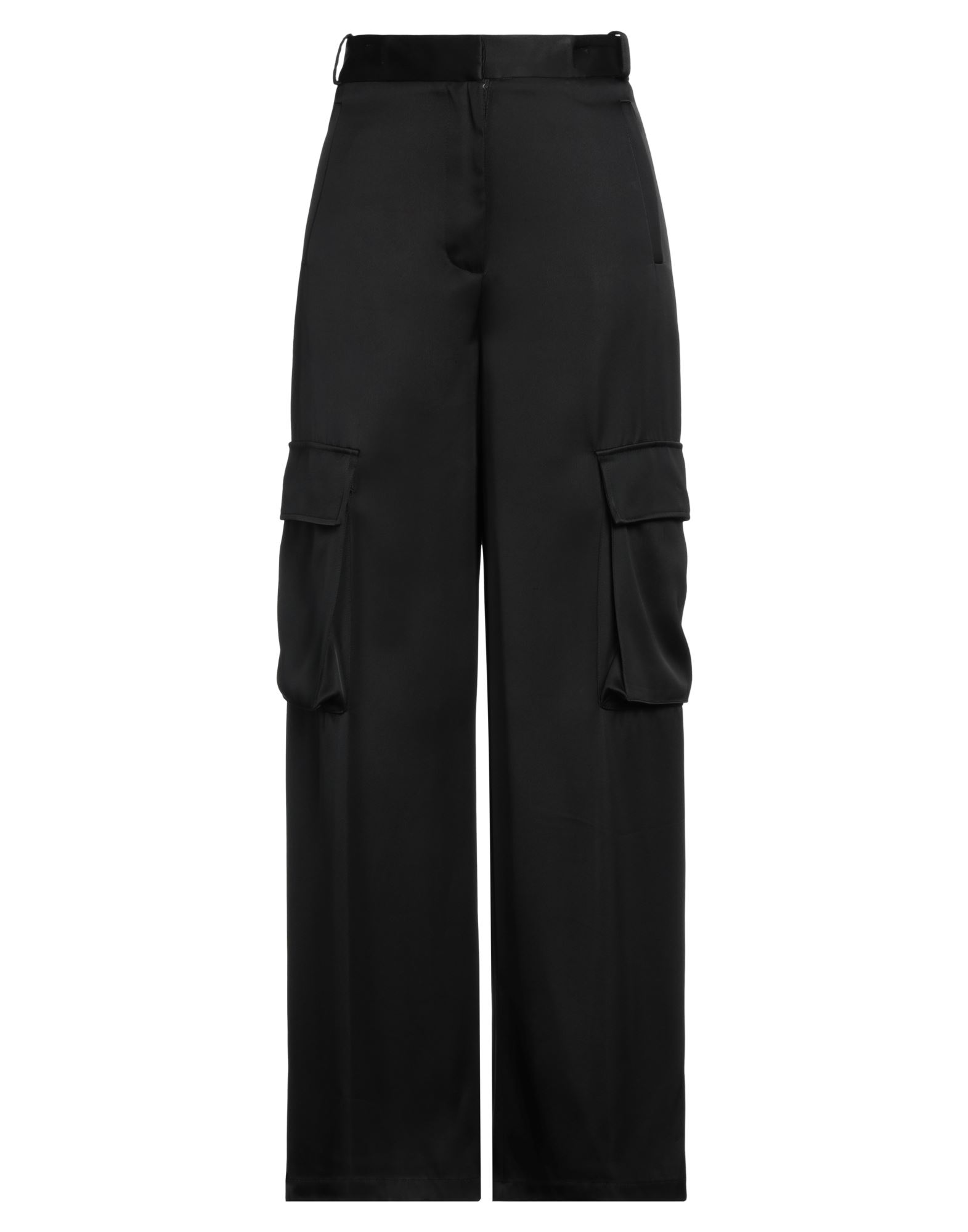 카고 팬츠, 트윌, 솔리드 컬러, 장식 부착 없음, 하이 웨이스트, 벨트 루프, 레귤러 핏, 지퍼 여밈, 후크 여밈, 멀티 포켓, 드라이클리닝, 표백 금지, 건조기 사용불가. 이미지
