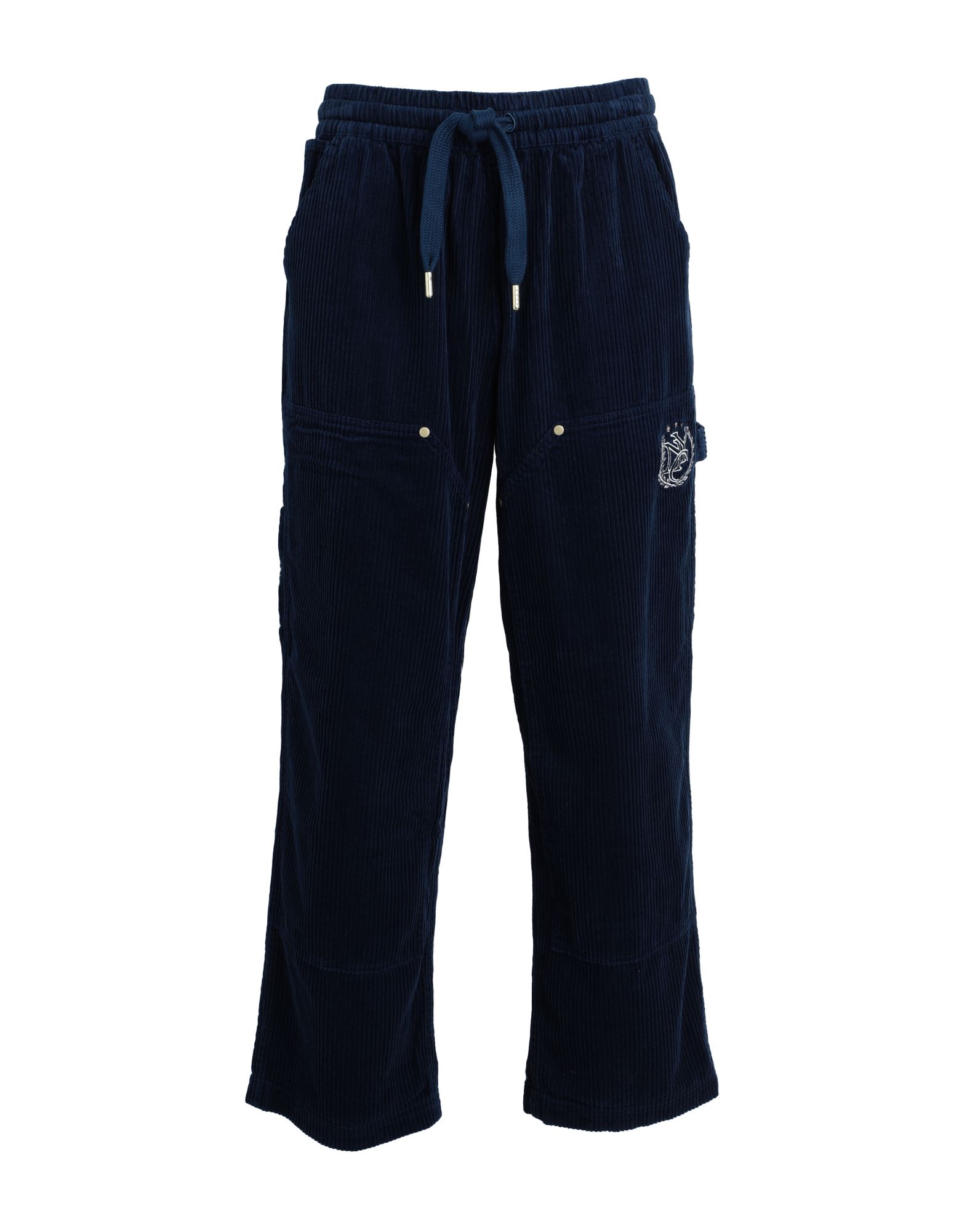 기타 바지, 코듀로이, 리브(rib) 조직, 브랜드 로고, 솔리드 컬러, 하이 웨이스트, 스트레이트 레그, 레귤러 핏, 후크 여밈, 멀티 포켓, lifestyle. 이미지