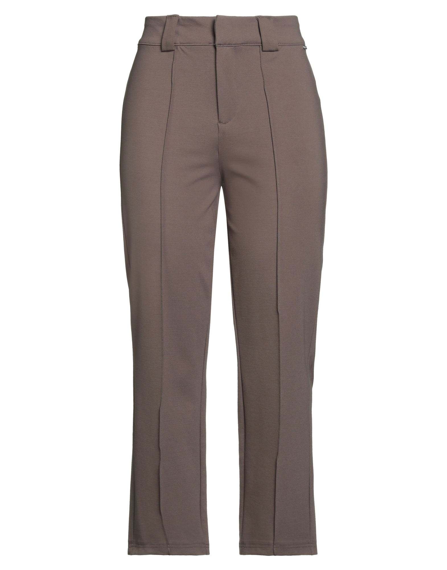 스트레이트 레그 팬츠, 저지, 솔리드 컬러, 브랜드 로고, 하이 웨이스트, 레귤러 핏, 지퍼 여밈, 후크 여밈, 포켓 없음, 스트레치, 손세탁 또는 드라이클리닝, 건조기 사용불가. 이미지