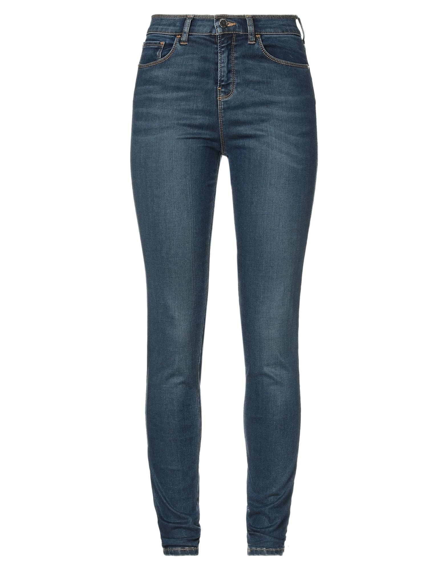 스키니 진, 데님, 장식 디테일 솔리드 컬러, 브랜드 로고, 다크 워싱, 하이 웨이스트, 스키니, 지퍼 여밈, 멀티 포켓, 스트레치. 이미지