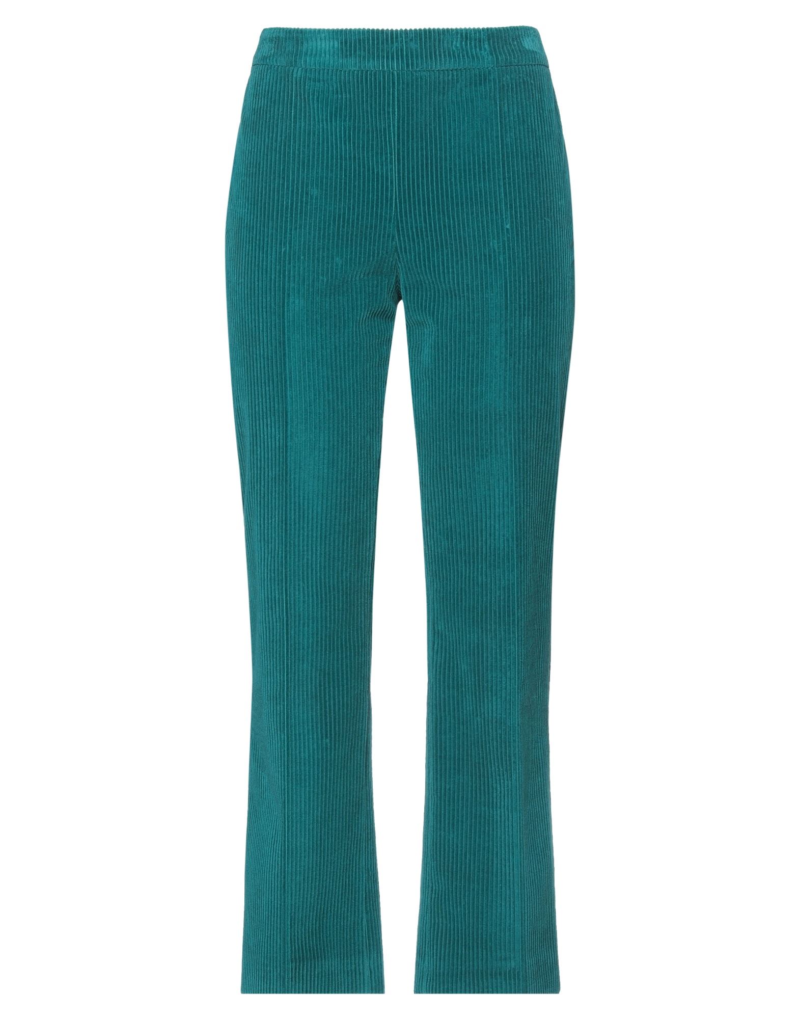 코듀로이, 리브(rib) 조직, 장식 부착 없음, 솔리드 컬러, 하이 웨이스트, 플레어 레그, 레귤러 핏, 지퍼 여밈, 포켓 없음. 이미지