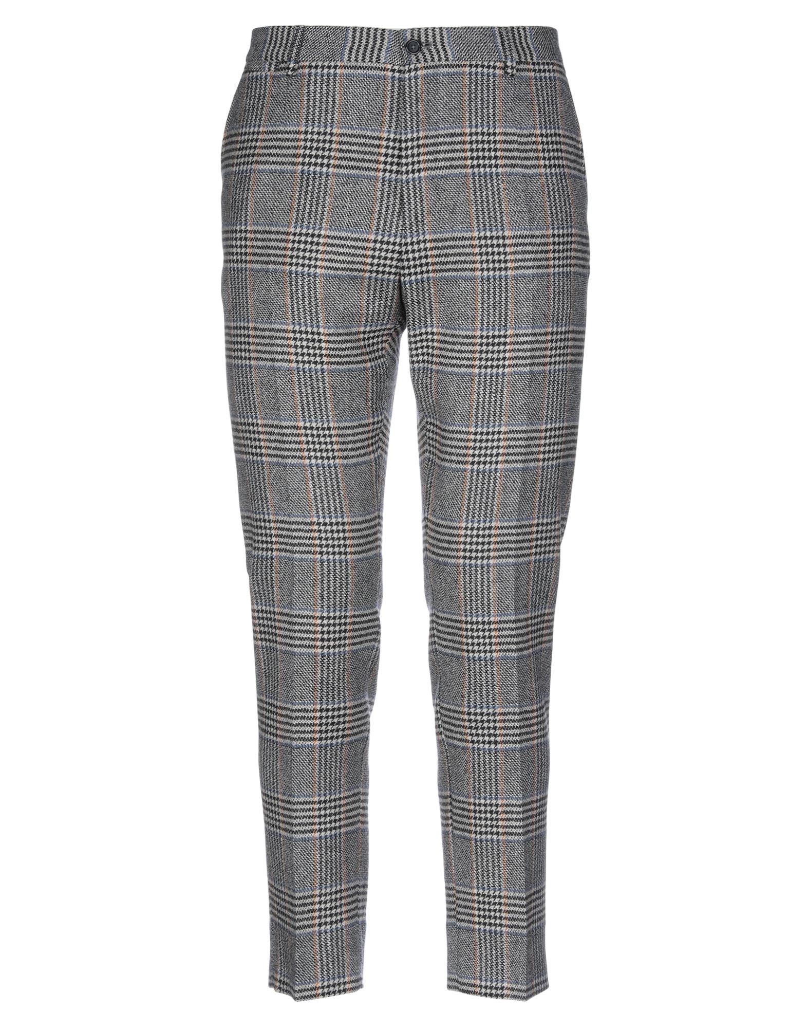 플란넬, 프린스 오브 웨일스, 장식 부착 없음, 하이 웨이스트, regular fit, 와이드 레그, 버튼 & 지퍼, 멀티 포켓. 이미지