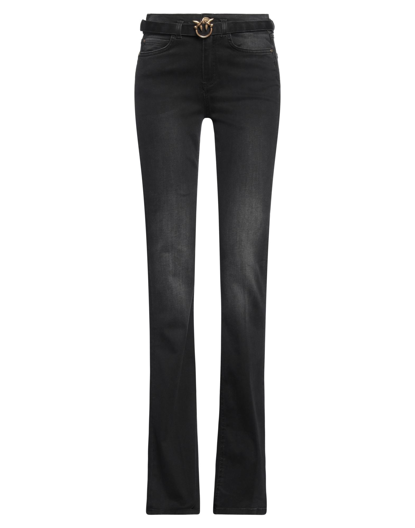 플레어 진, 데님, 바랜 효과, 스트레치 패브릭, 솔리드 컬러, 벨트, 브랜드 로고, 컬러 워싱, 하이 웨이스트, 벨트 루프, 스키니, 1 버튼, 지퍼 여밈, 멀티 포켓, 세탁기 세탁 또는 드라이클리닝, 표백 금지, 건조기 사용불가. 이미지