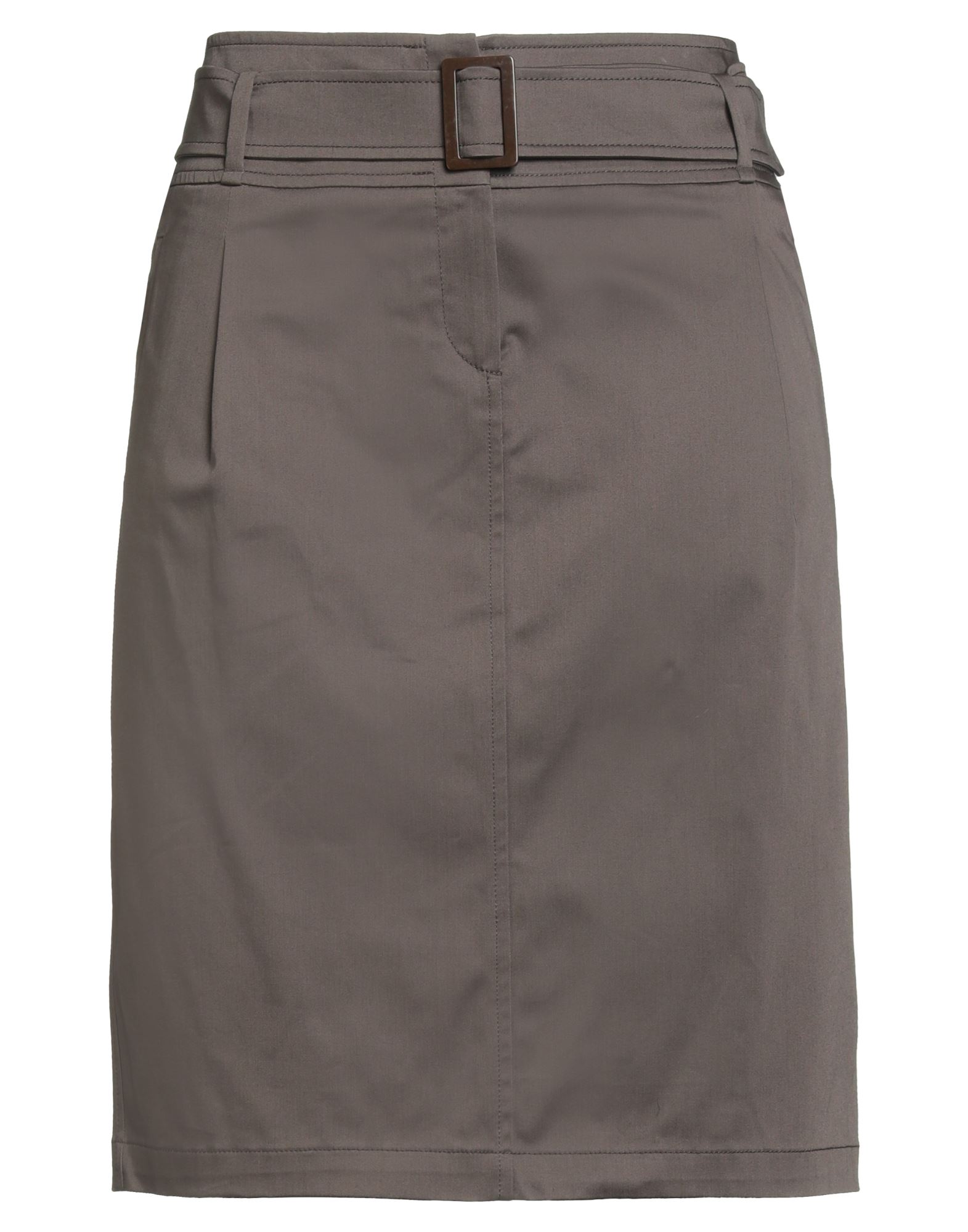 플레어 스커트, 우븐, 솔리드 컬러, 벨트, 다트, 안감없음, 지퍼 여밈, 히든 버튼 여밈, 웰트 포켓, 스트레치, 세탁기 세탁 또는 드라이클리닝, 표백 금지, 건조기 사용불가. 이미지