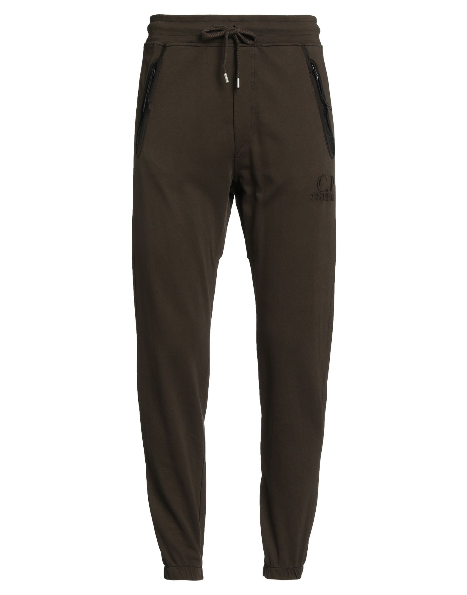 트랙 팬츠, 프렌치 테리, 솔리드 컬러, 자수 로고 장식, 노멀 웨이스트, 레귤러 핏, 드로스트링 여밈, 지퍼 포켓, 세탁기로 세탁, 표백 금지, 건조기 사용불가. 이미지