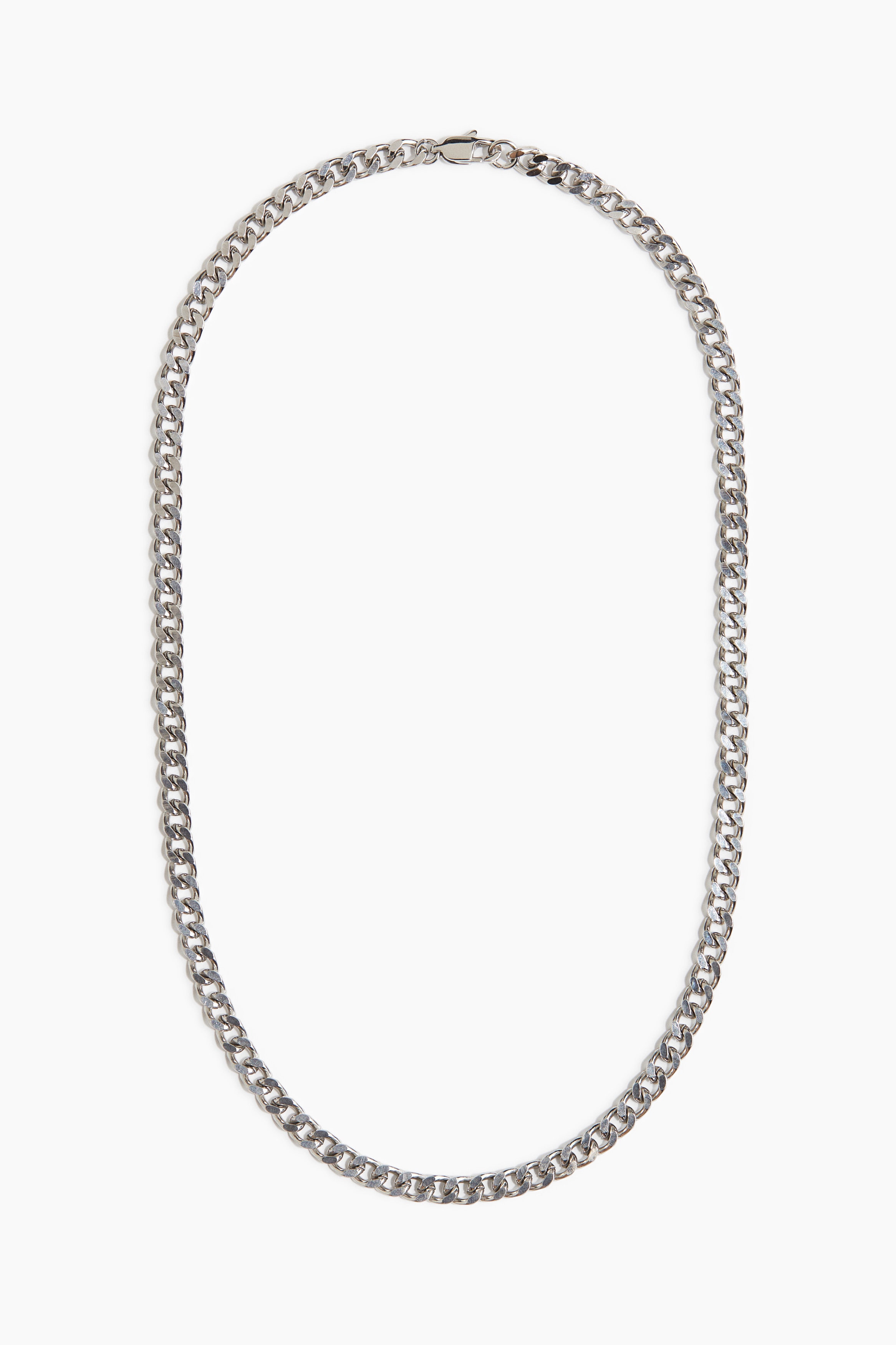 Curb chain necklace in stainless steel with a trigger clasp. 이미지