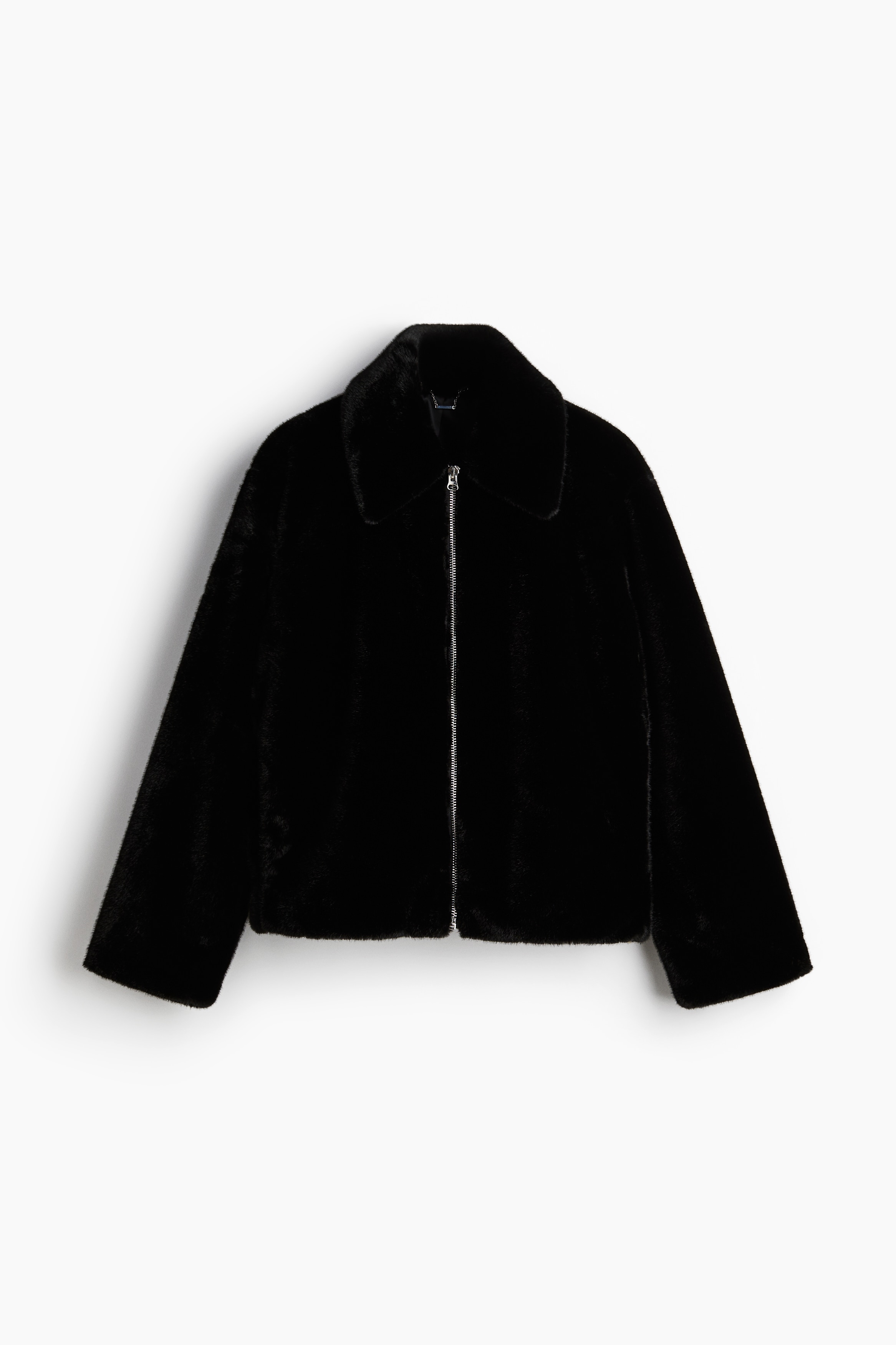 부드럽고 폭신한 소재의 긴소매 집업 재킷. 루즈핏. 턴다운 칼라. 옆면 포켓. 내부 웰트포켓. 안감 부착. 이미지