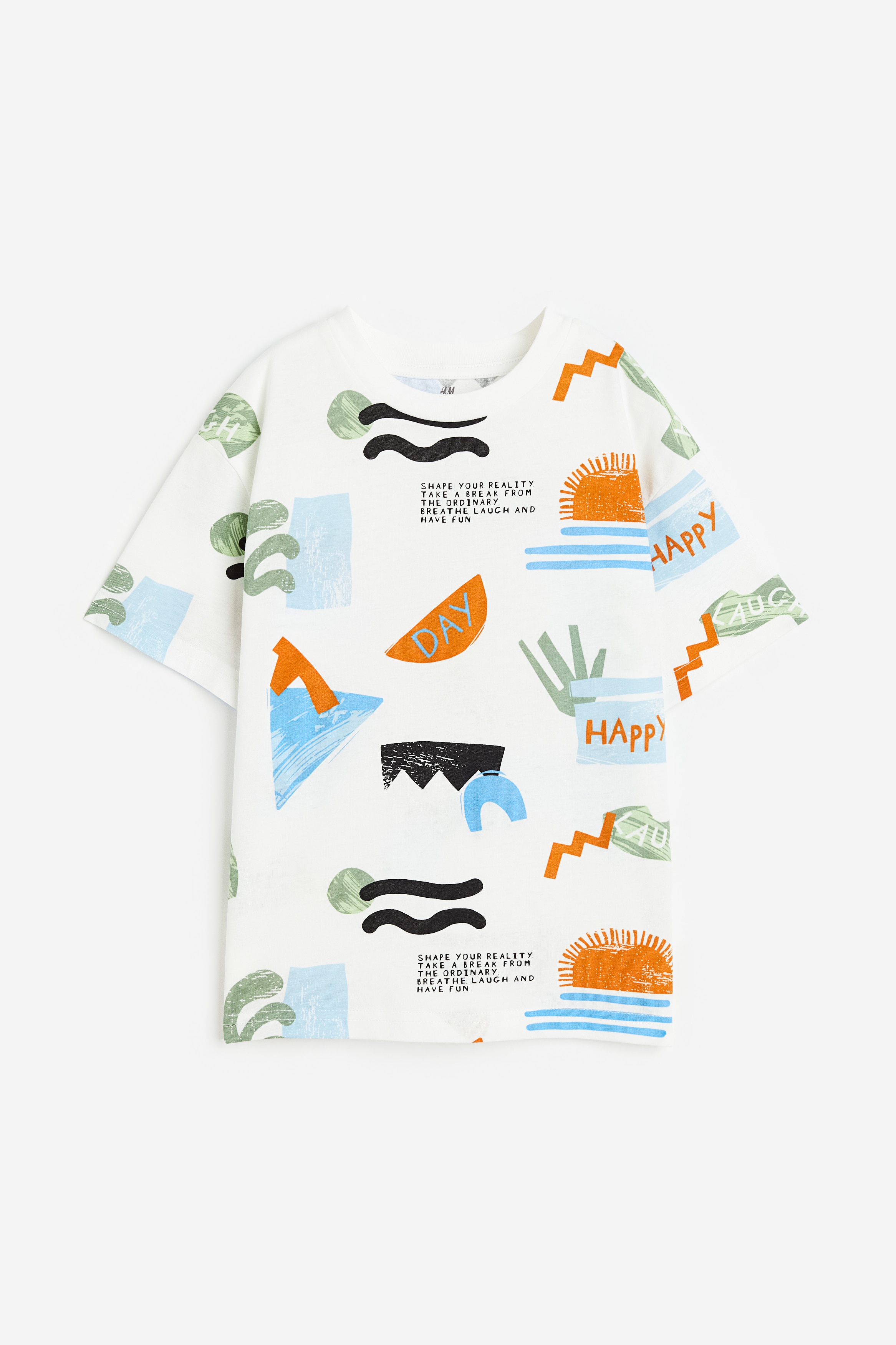 부드러운 코튼 저지 소재의 티셔츠. 루즈핏. 리브드 마감된 라운드 네크라인. 드롭 숄더. 이미지