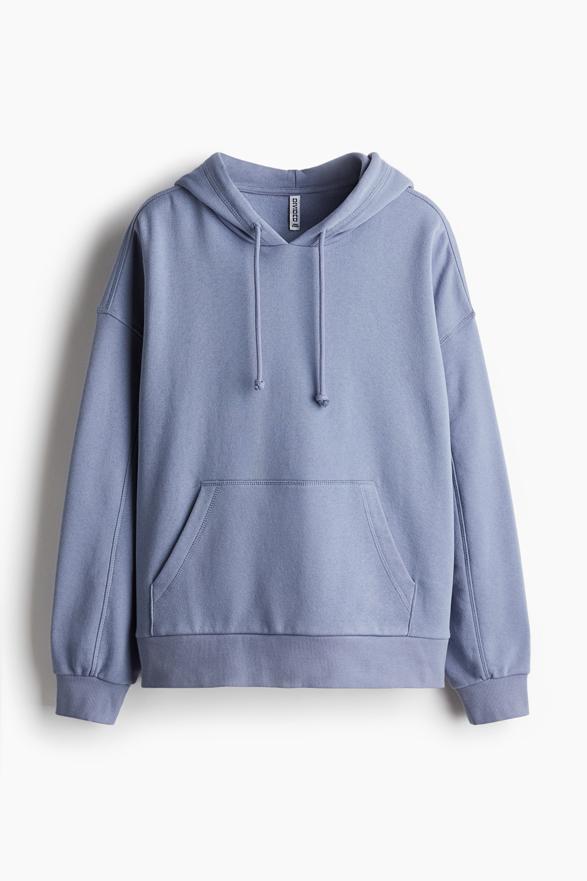 내부가 부드럽게 기모처리된 스웨트셔츠 소재의 후드티. 오버사이즈. 2겹으로 마감된 드로스트링 후드. 어깨 라인이 낮게 처리된 드롭 숄더. 긴소매. 캥거루 포켓. 리브드 마감 소맷단과 아랫단. 이미지