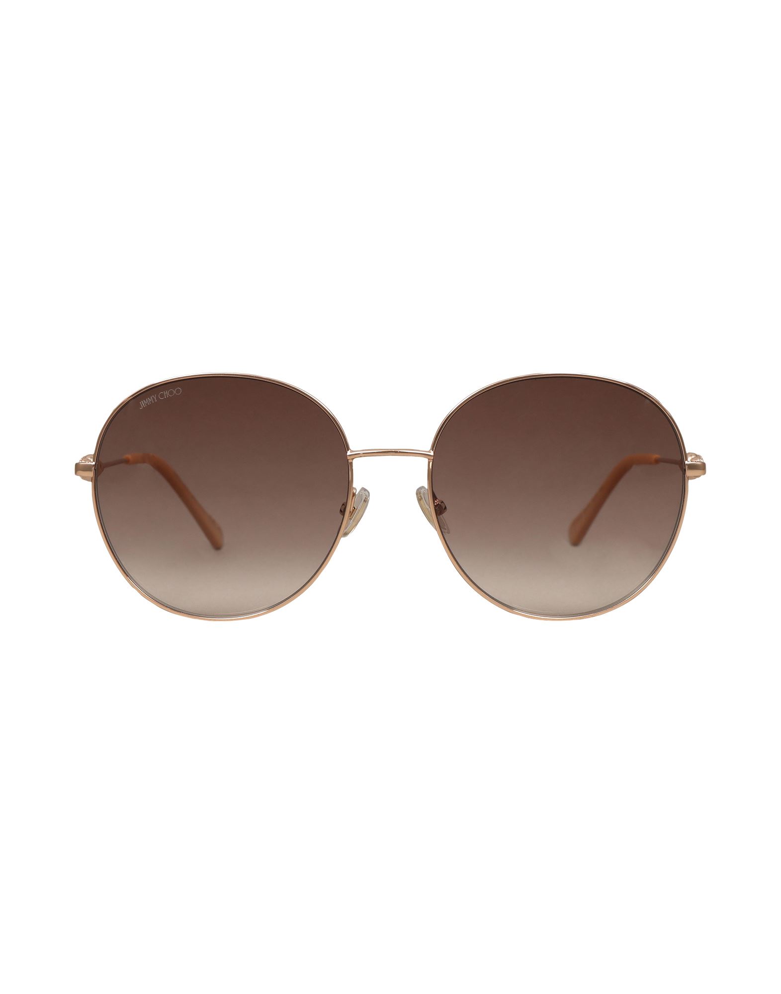 메탈/플라스틱 프레임, 틴티드 렌즈, 라운드 스타일, 메탈릭 효과, 장식 디테일 솔리드 컬러, 비즈, 브랜드 로고, 바다로 떠나는 주말 여행이나 휴가를 위한 세련되고 편안한 스타일. 이미지