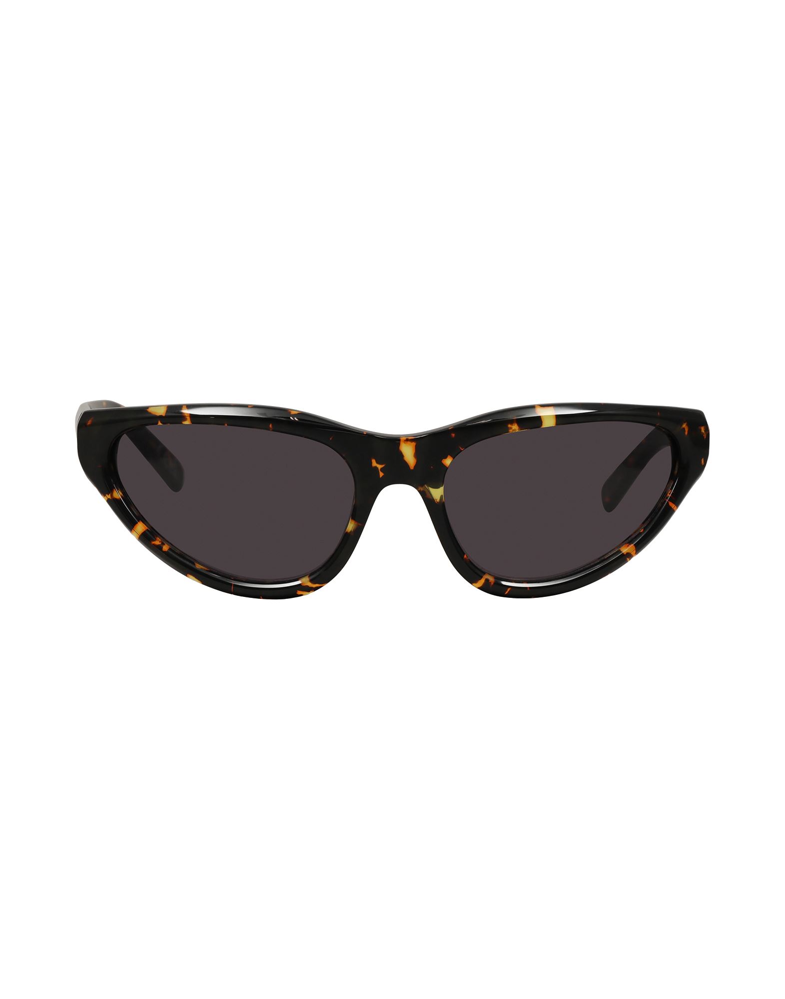 플라스틱 프레임, 다크 렌즈, 랩 스타일, 토터스쉘, 브랜드 로고, 바다로 떠나는 주말 여행이나 휴가를 위한 세련되고 편안한 스타일. 이미지