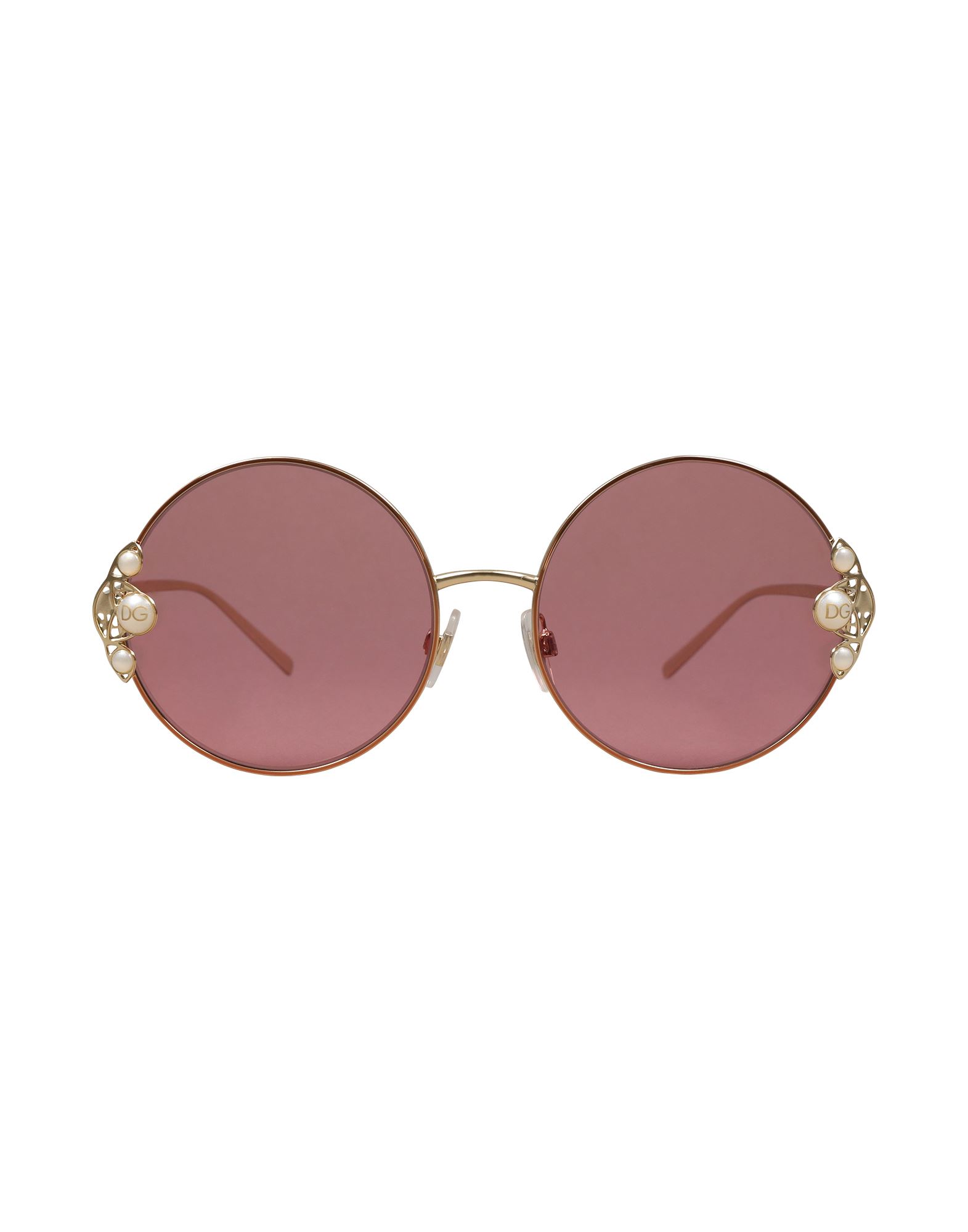 메탈 프레임, 틴티드 렌즈, 라운드 스타일, 장식 디테일 솔리드 컬러, 브랜드 로고, 비즈, 바다로 떠나는 주말 여행이나 휴가를 위한 세련되고 편안한 스타일. 이미지