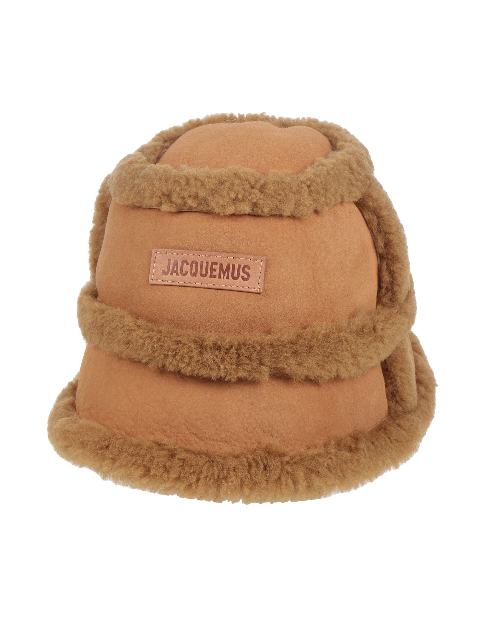 버킷 햇, 시어링 재킷, 주트 솔, 솔리드 컬러, 브랜드 로고, 시어링 트림, 미디움 브림, 시어링 소재의 내부, 드라이클리닝, 표백 금지, 건조기 사용불가, 다림질 금지, 동물성 비섬유 자재 함유. 이미지