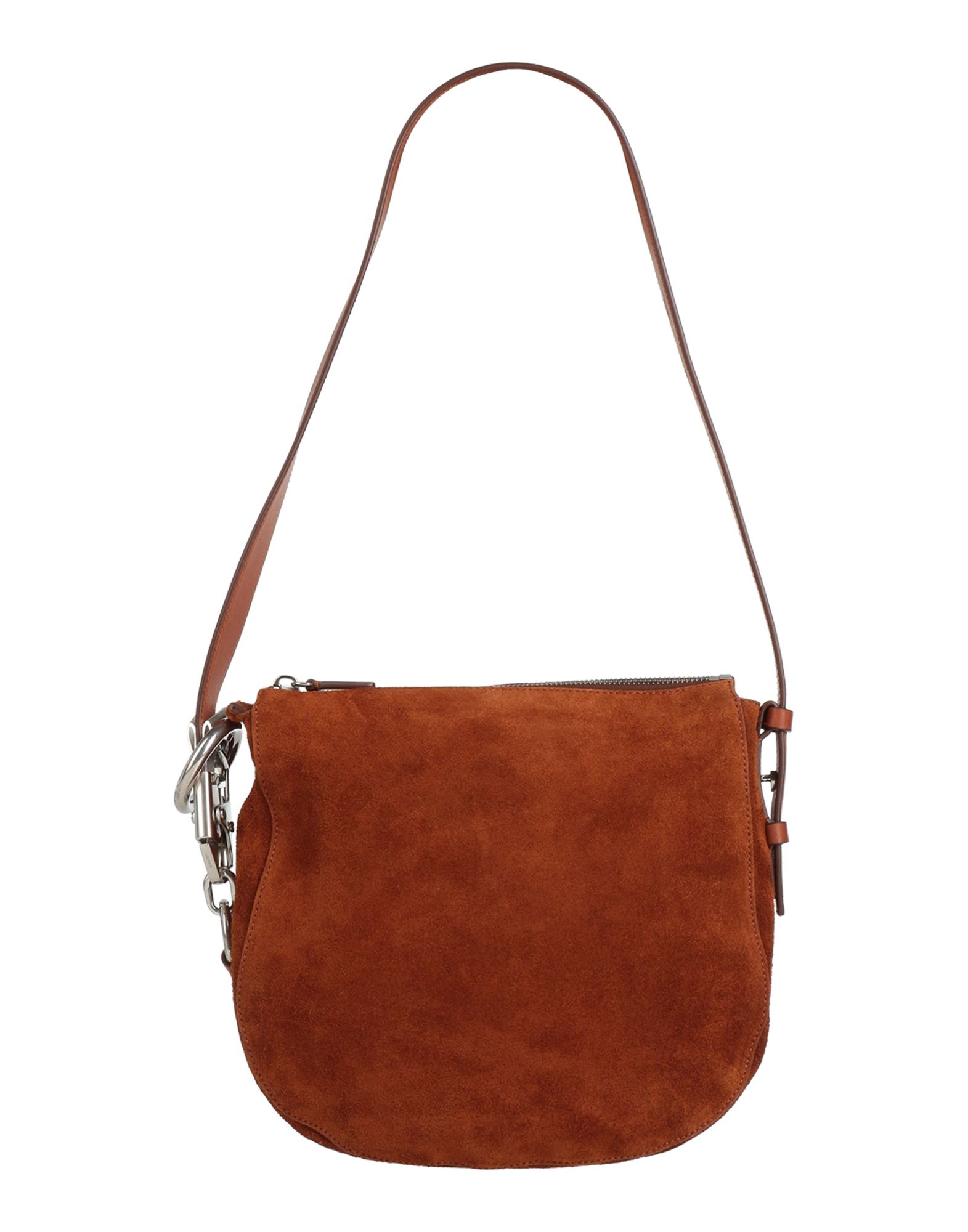 미디엄 스타일, 주트 솔, 장식 부착 없음, 솔리드 컬러, 지퍼 여밈, 동물성 비섬유 자재 함유, 숄더백. 이미지