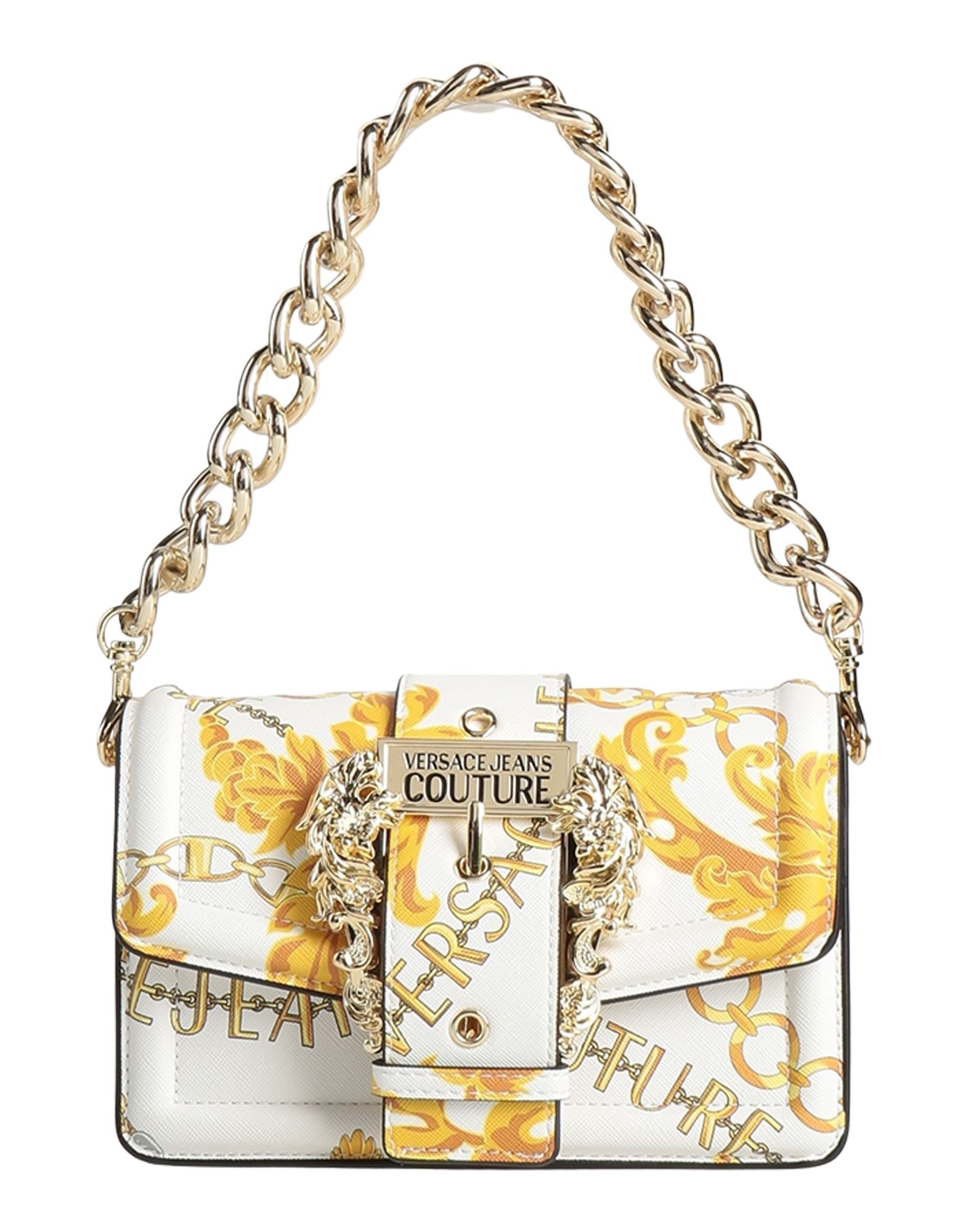 플랩백, 합성 소재, 시그니처 프린트, 브랜드 로고, 마그네틱 클로져, 안감있음, 내부 포켓, 탈착가능 숄더 스트랩, 미디엄 스타일. 이미지