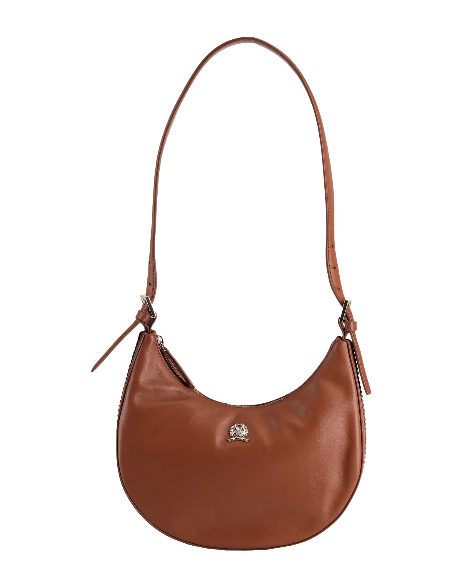 미디엄, 인조가죽, 브랜드 로고, 솔리드 컬러, 안감있음, 지퍼 클로저, 내부 지퍼 포켓, 조절가능 핸들, 데이타임, 호보백. 이미지