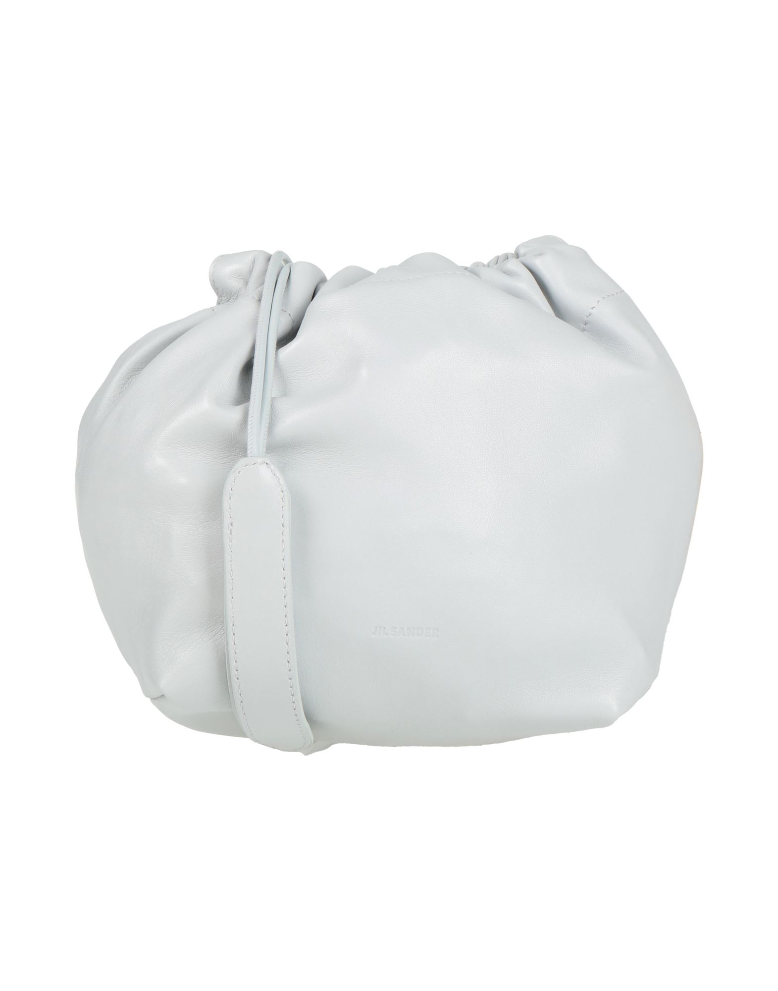 버킷백, 미디엄 스타일, 가죽, 브랜드 로고, 솔리드 컬러, 드로스트링 여밈, 가죽 소재의 내부, 내부 포켓, 더블 핸들, 동물성 비섬유 자재 함유. 이미지