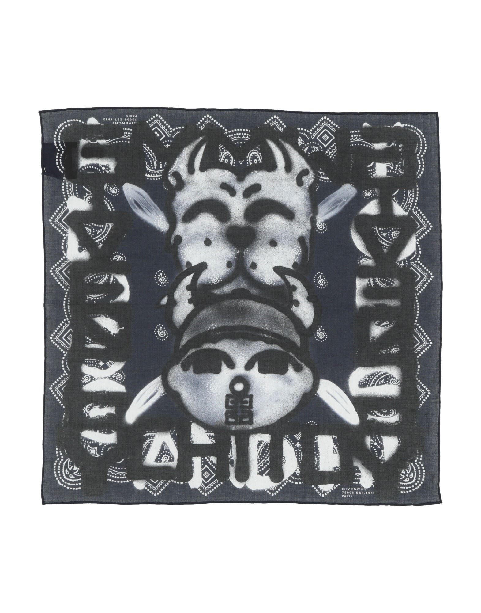 헤드밴드, 우븐, 멀티컬러 패턴, 브랜드 로고, 드라이클리닝, 표백 금지, 건조기 사용불가. 이미지