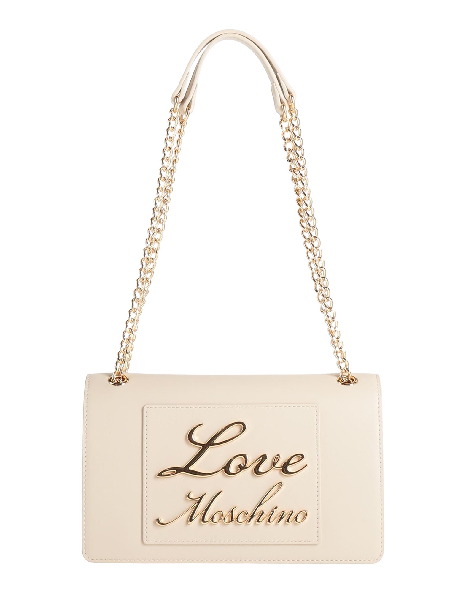 플랩백, 인조가죽, 장식 디테일 솔리드 컬러, 브랜드 로고, 마그네틱 클로져, 더블 핸들, 미디엄 스타일. 이미지