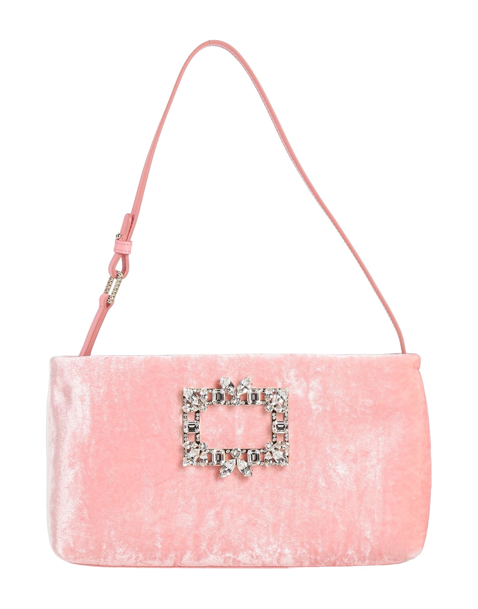 바게트백, 벨벳, 장식 디테일 솔리드 컬러, 크리스탈, 지퍼 여밈, 가죽 소재의 내부, 미디엄 스타일. 이미지