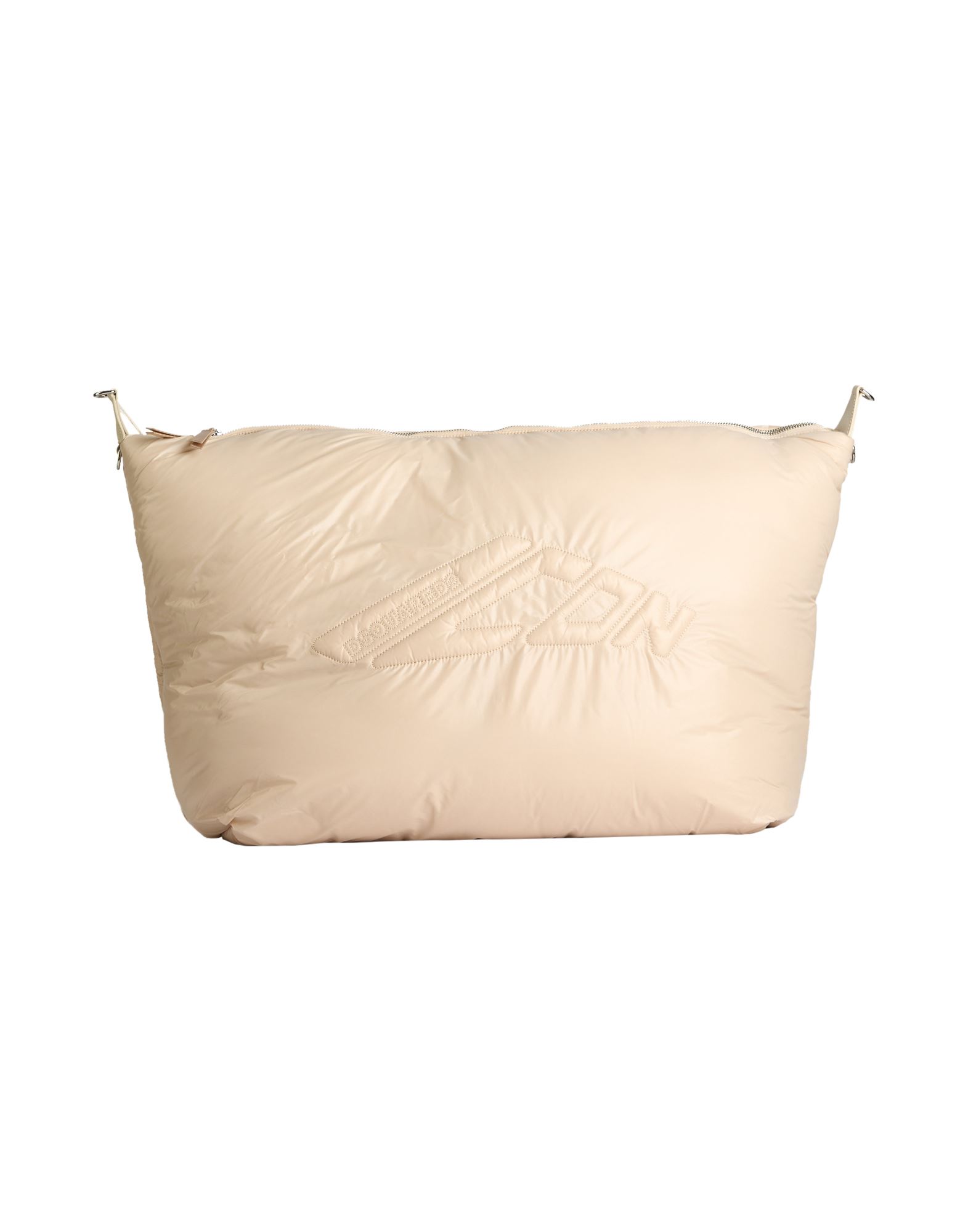 쇼퍼백, 테크니컬 패브릭, 장식 디테일 솔리드 컬러, 자수 로고 장식, 가죽 인서트, 합성 충전재, 싱글 핸들, 맥시 스타일, 동물성 비섬유 자재 함유. 이미지