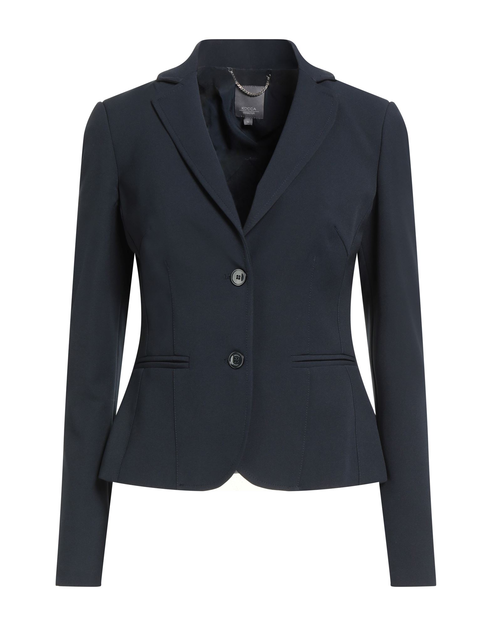 싱글 브레스티드 블레이저, 크레이프 드 신, 솔리드 컬러, 장식 부착 없음, 라펠, 롱 슬리브, 부분적으로 안감 처리한 내부, 버튼 여밈, 웰트 포켓, 스트레치, 드라이클리닝, 표백 금지, 건조기 사용불가, 결혼식 하객 스타일로도 적합한 특별한 날에 어울리는 우아한 세레모니 룩. 이미지