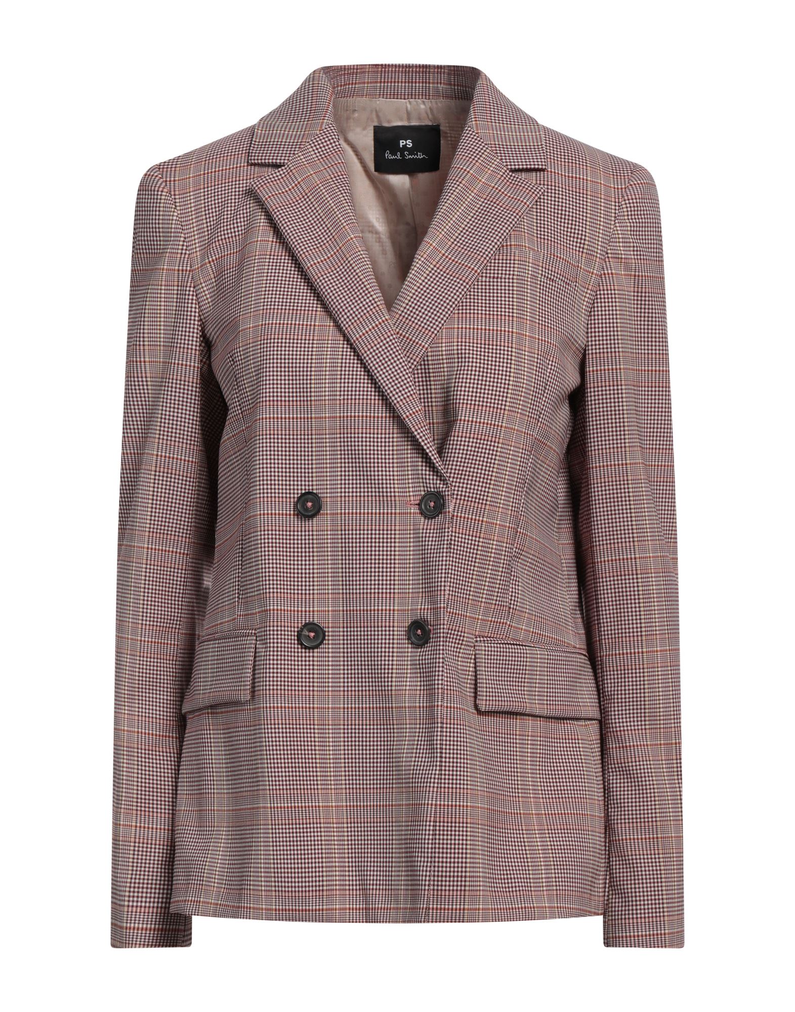 싱글 브레스티드 블레이저, 크레이프, 타탄체크, 장식 부착 없음, 라펠, 롱 슬리브, 안감있음, 버튼 여밈, 멀티 포켓, 스트레치, 드라이클리닝, 표백 금지, 건조기 사용불가. 이미지