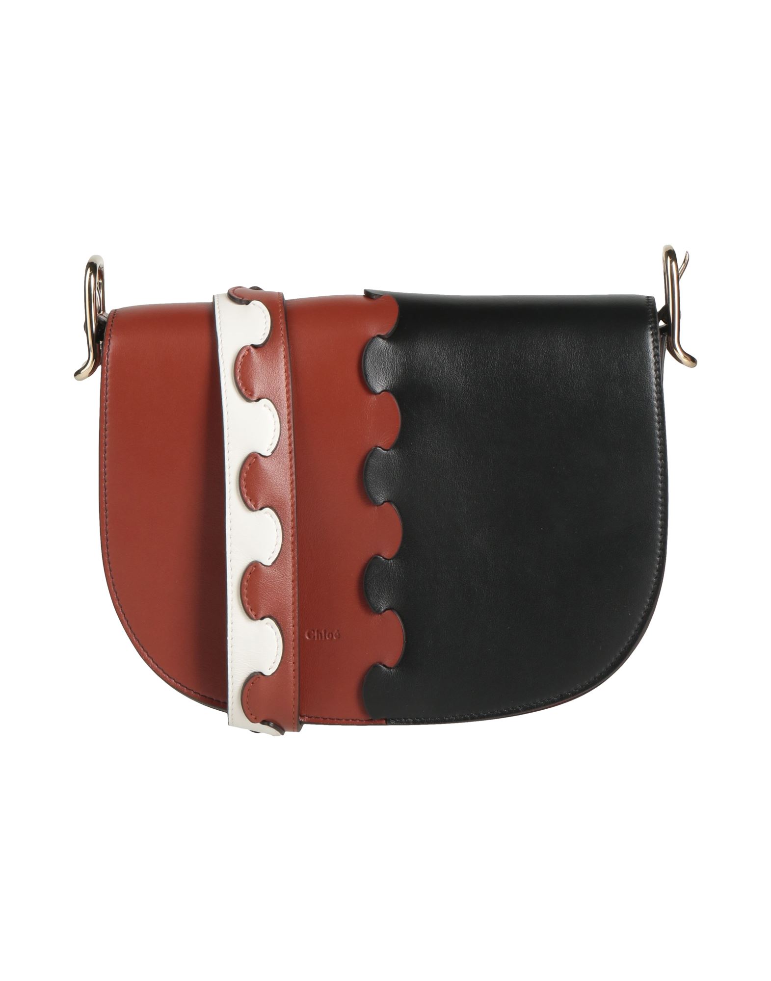 새들백, 가죽, 투톤 패턴, 브랜드 로고, 마그네틱 클로져, 가죽 소재의 내부, 조절가능 숄더 스트랩, 미디엄 스타일, 동물성 비섬유 자재 함유. 이미지