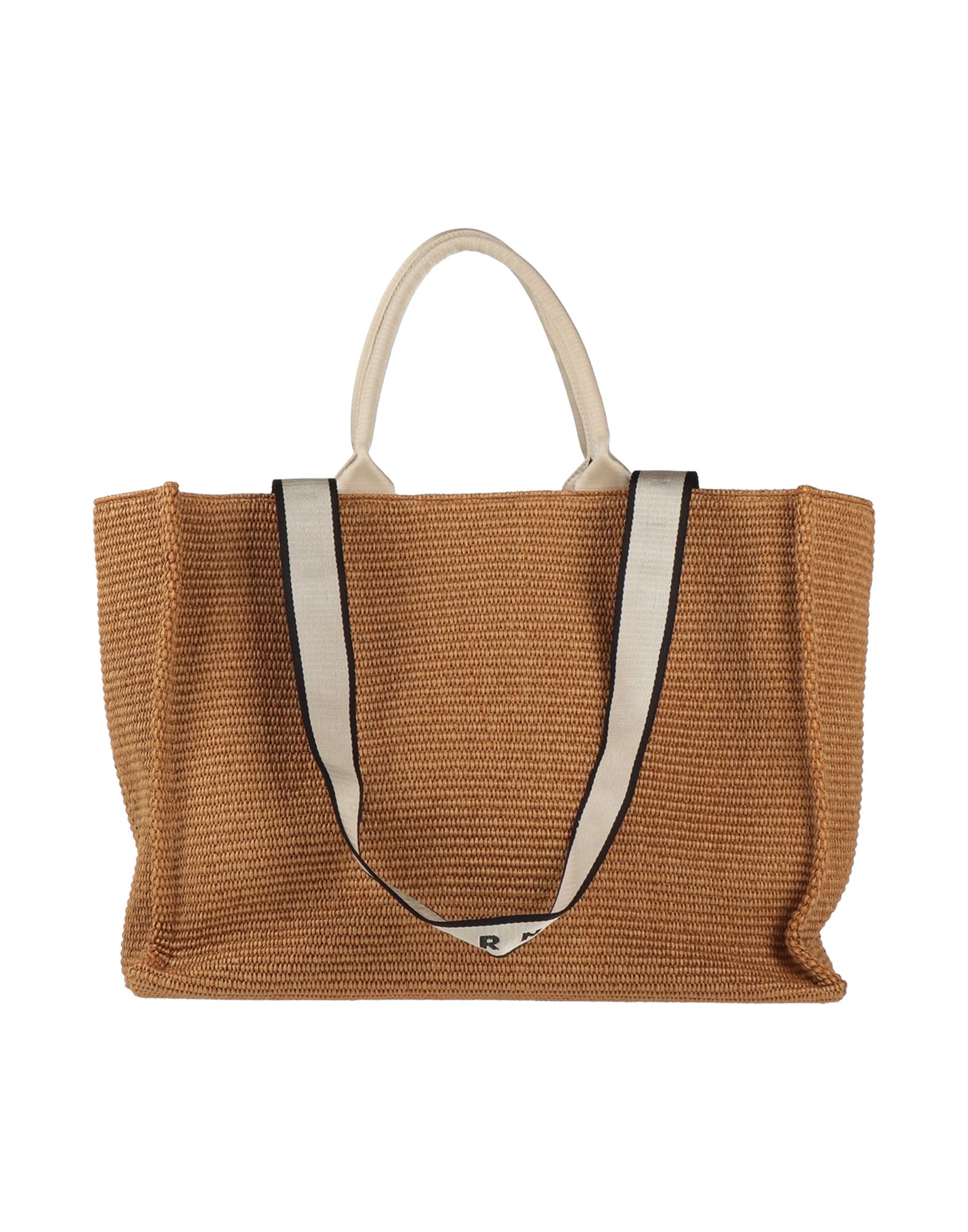 맥시 스타일, 밀짚, 브랜드 로고, 멀티컬러 패턴, 안감있음, 더블 핸들, 동물성 비섬유 자재 함유, 쇼퍼백. 이미지