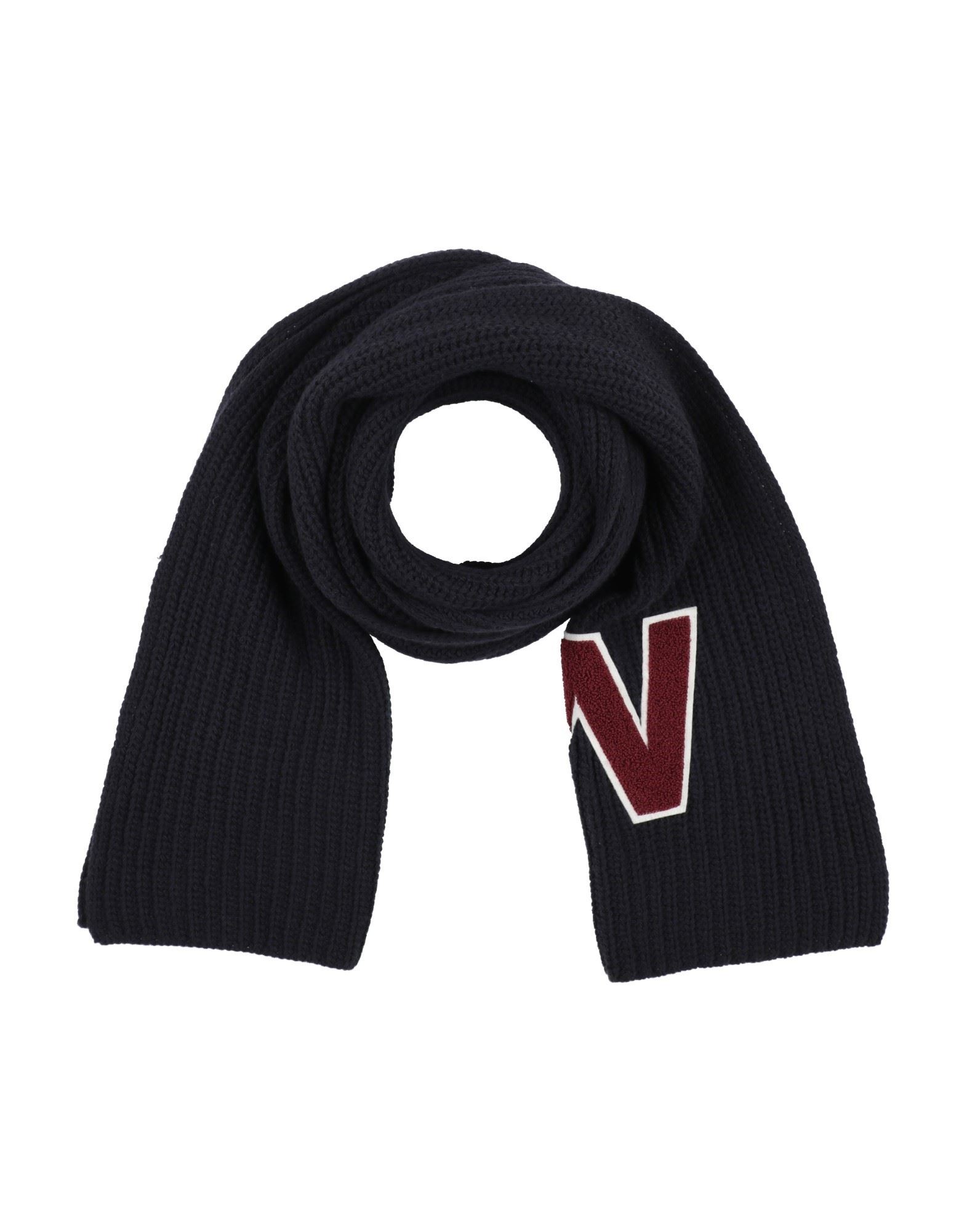 스카프 & 머플러, 니트 소재, 미디엄웨이트 니트, 장식 디테일 솔리드 컬러, 브랜드 로고. 이미지