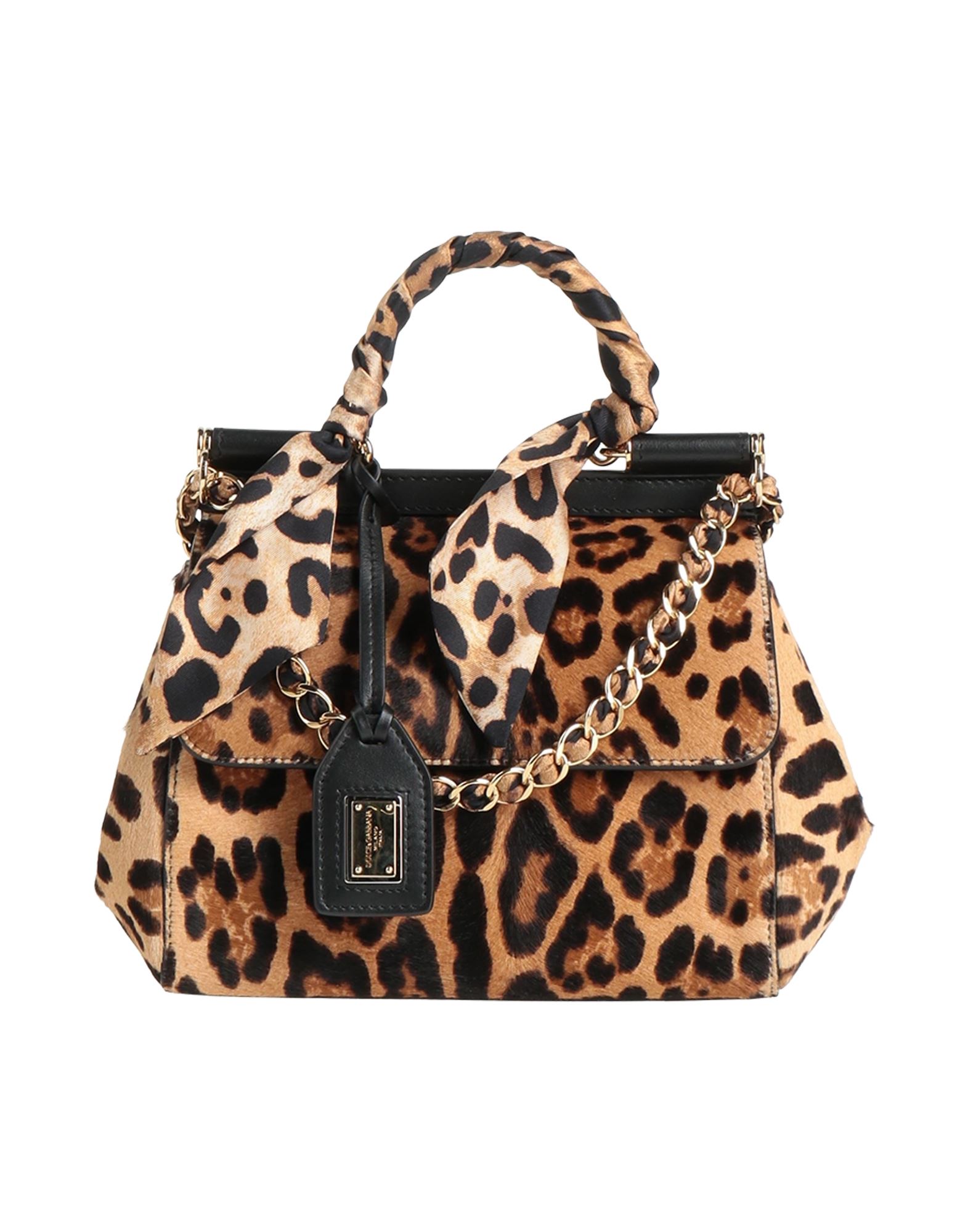 플랩백, 카프 헤어, 트윌, 레오파드 패턴, 브랜드 로고, 가죽 인서트, 마그네틱 클로져, 안감있음, 더블 핸들, 미디엄 스타일, 동물성 비섬유 자재 함유. 이미지