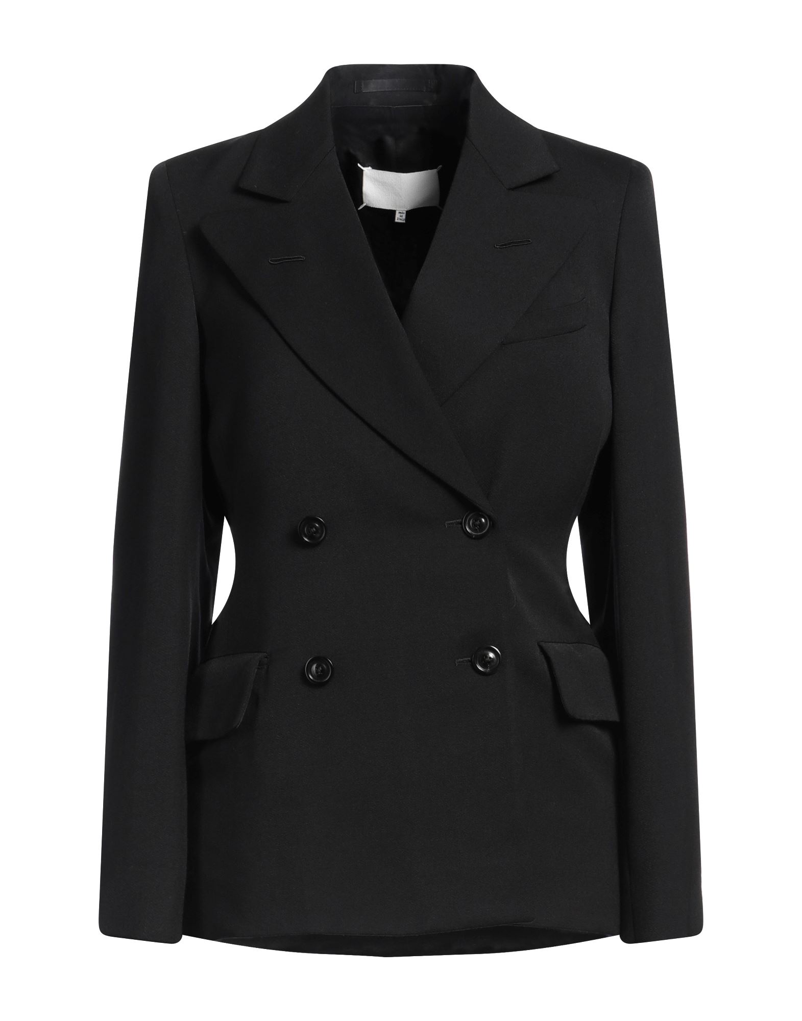 더블 브레스티드 블레이저, 플란넬, 솔리드 컬러, 장식 부착 없음, 라펠, 롱 슬리브, 안감있음, 버튼 여밈, 멀티 포켓, 드라이클리닝, 표백 금지, 건조기 사용불가. 이미지