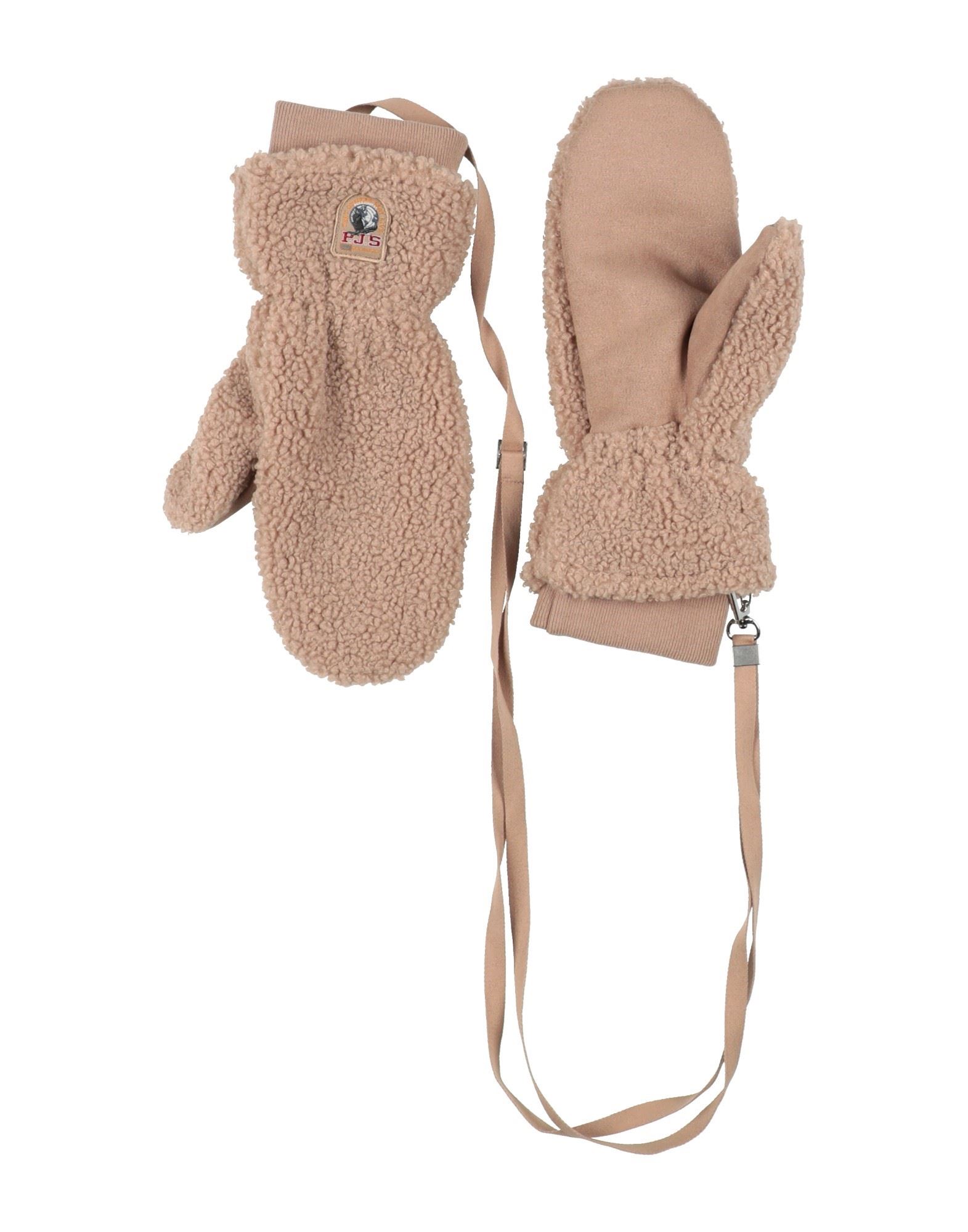 장갑, 부클레, 스웨이드 효과 패브릭, 투톤 패턴, 브랜드 로고, 손세탁, 표백 금지, 건조기 사용불가, 다림질 금지. 이미지