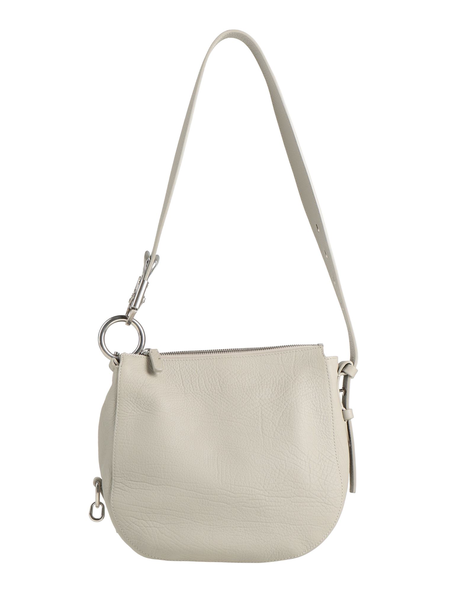 숄더백, 페블 효과 가죽, 솔리드 컬러, 장식 부착 없음, 지퍼 여밈, 안감있음, 미디엄 스타일, 동물성 비섬유 자재 함유. 이미지