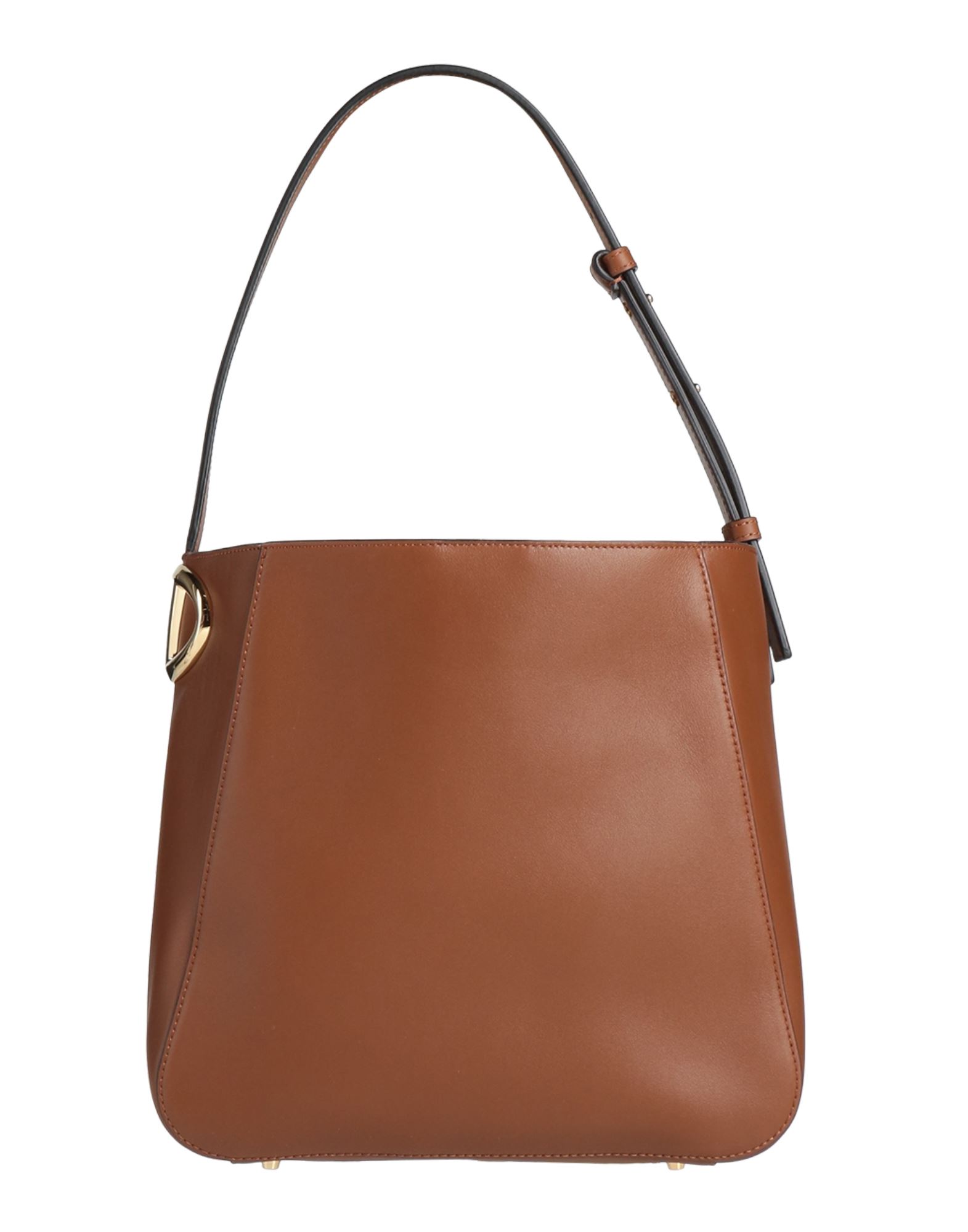 버킷백, 가죽, 장식 디테일 솔리드 컬러, 장식 효과, 브랜드 로고, 마그네틱 클로져, 클래스프(clasp) 클로져, 내부 지퍼 포켓, 조절가능 숄더 스트랩, 스터드 장식 바닥장식 바닥2, 미디엄 스타일, 동물성 비섬유 자재 함유. 이미지