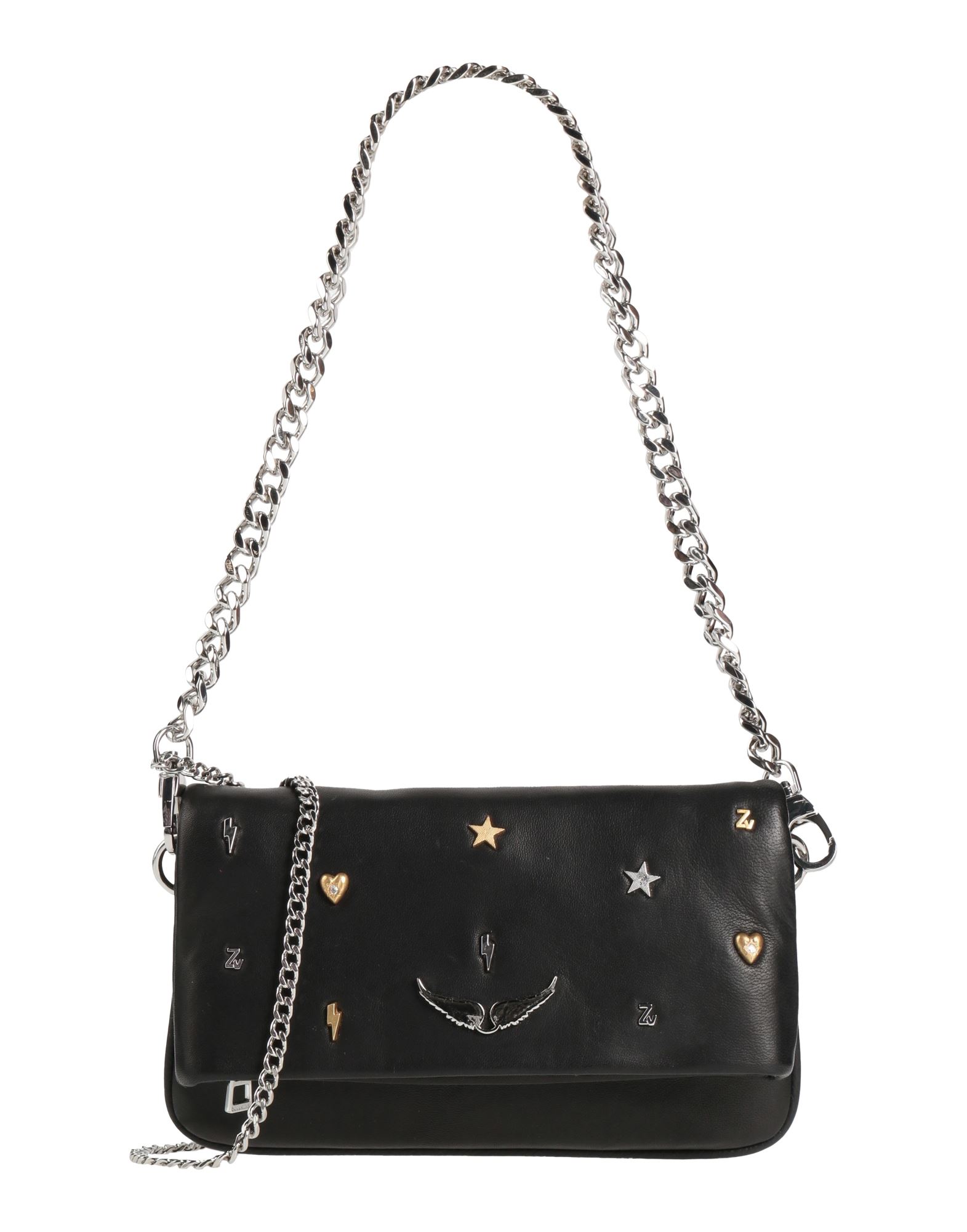 플랩백, 스몰 스타일, 가죽, 장식 디테일 솔리드 컬러, 장식 효과, 마그네틱 클로져, 안감있음, 탈착가능 숄더 스트랩, 메탈 스트랩, 동물성 비섬유 자재 함유. 이미지