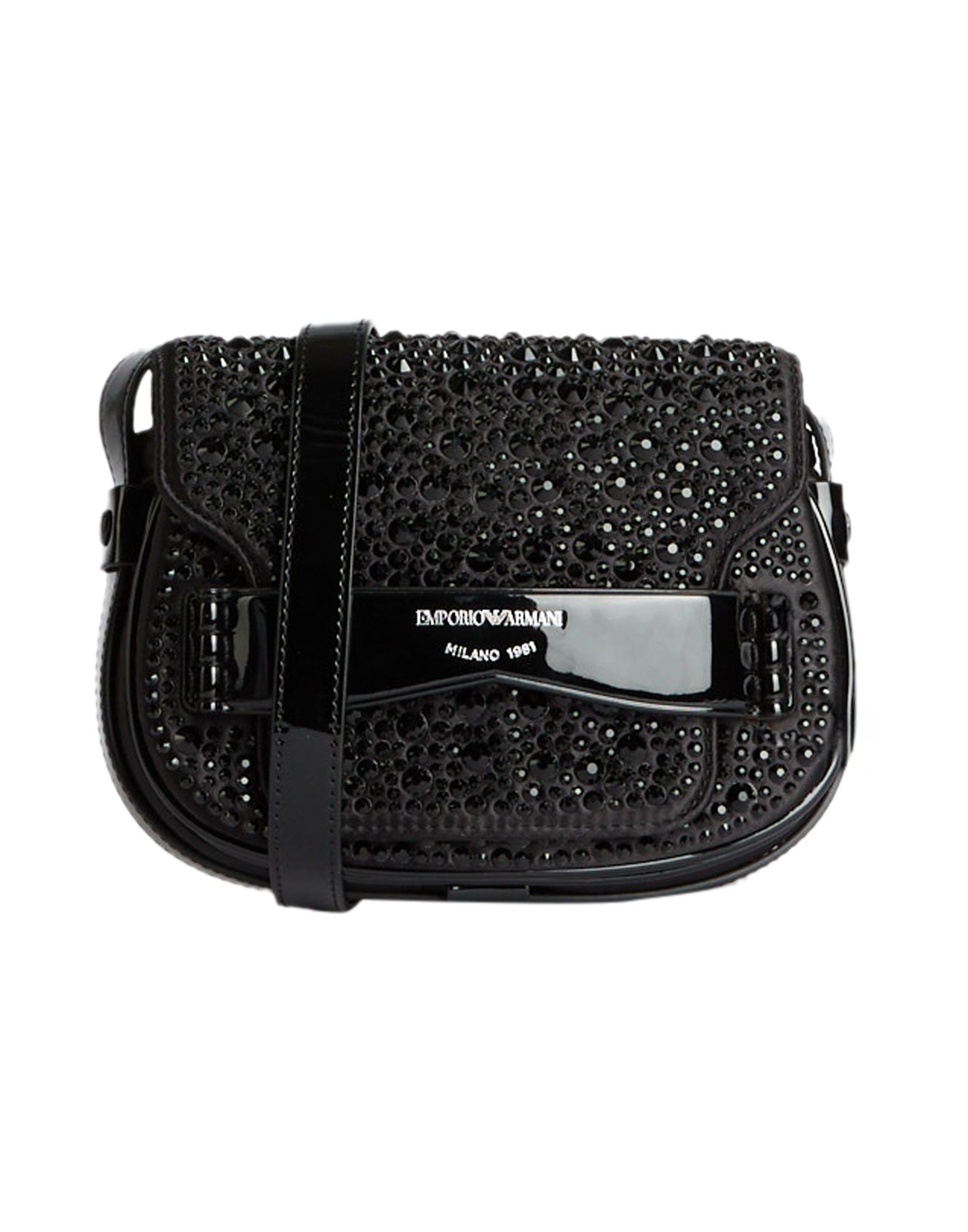 새들백, 새틴, 인조가죽, 장식 디테일 솔리드 컬러, 브랜드 로고, 크리스탈, 안감있음, 조절가능 숄더 스트랩, 스몰 스타일, 파티나 이벤트에 화려함을 더해주는 디자인. 이미지