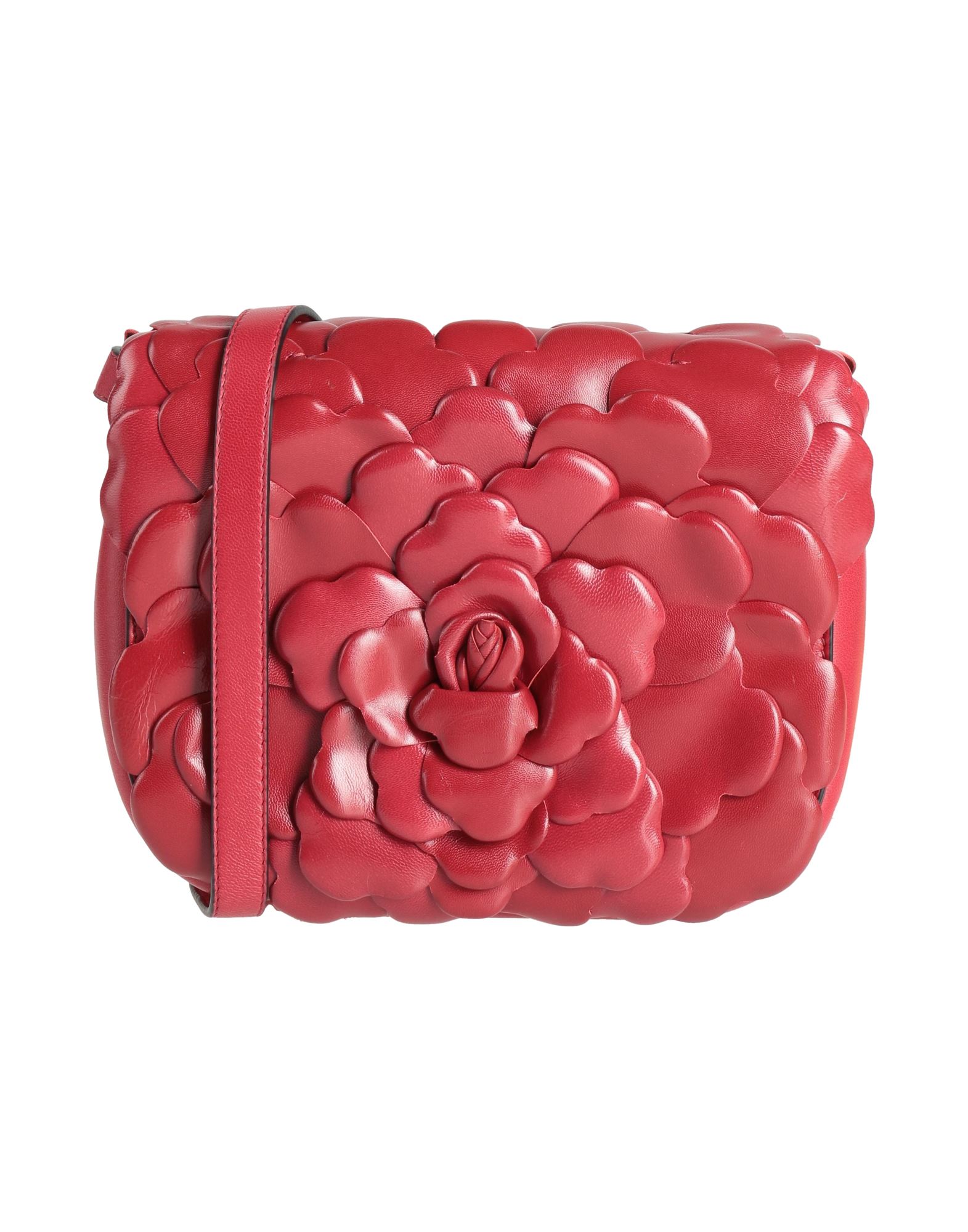 스몰, 가죽, 플라워 장식, 솔리드 컬러, 스냅버튼, 조절가능 핸들, 데이타임, 동물성 비섬유 자재 함유, 새들백. 이미지