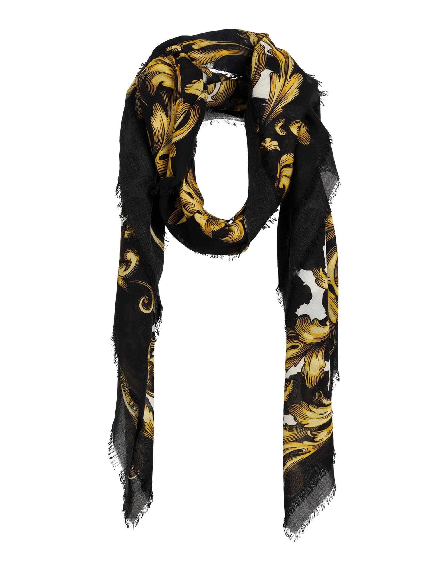 스카프, 거즈, 멀티컬러 패턴, 브랜드 로고, 드라이클리닝, 건조기 사용불가. 이미지