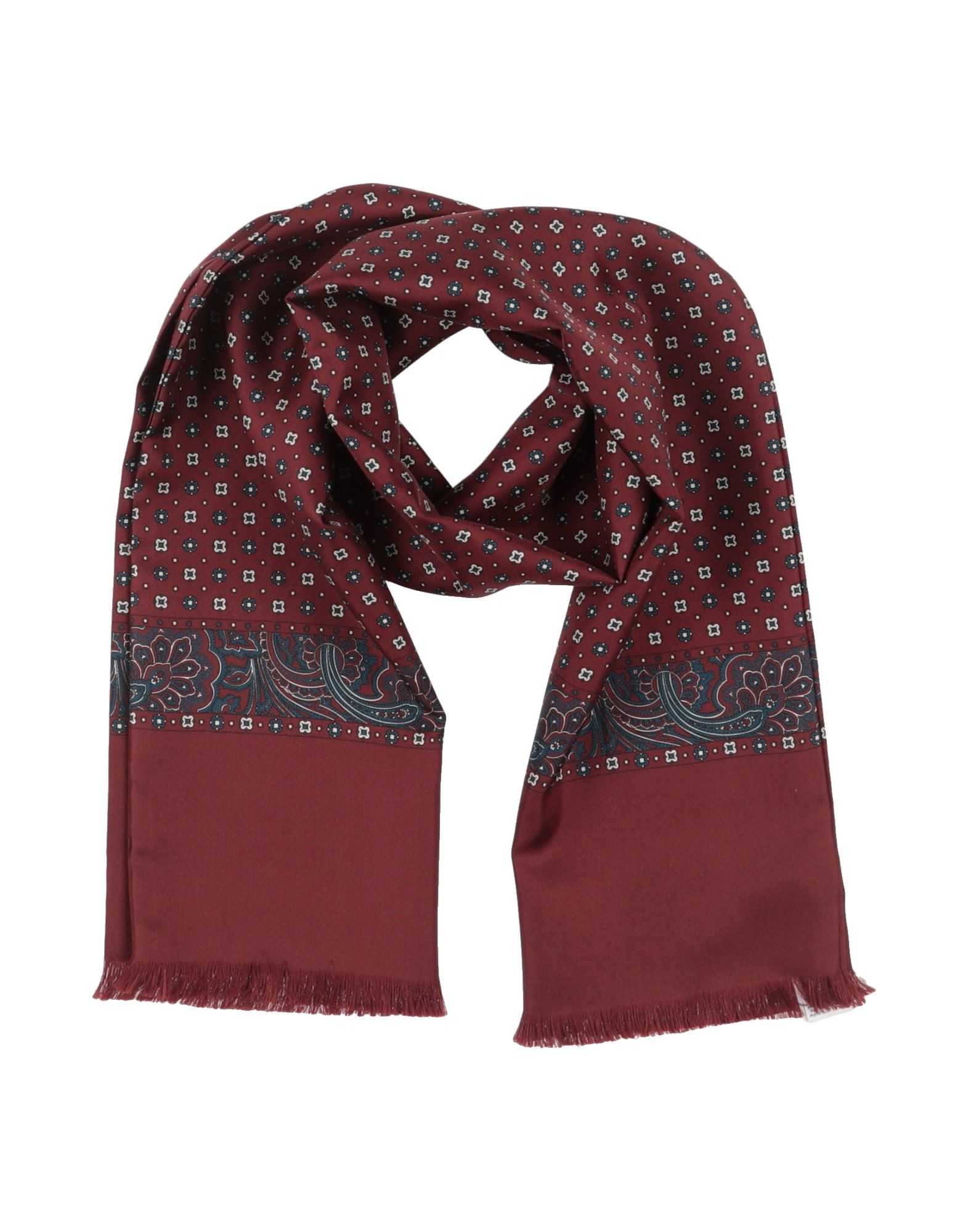 스카프 & 머플러, 새틴, 멀티컬러 패턴, 프린지, 브랜드 로고, 안감있음. 이미지